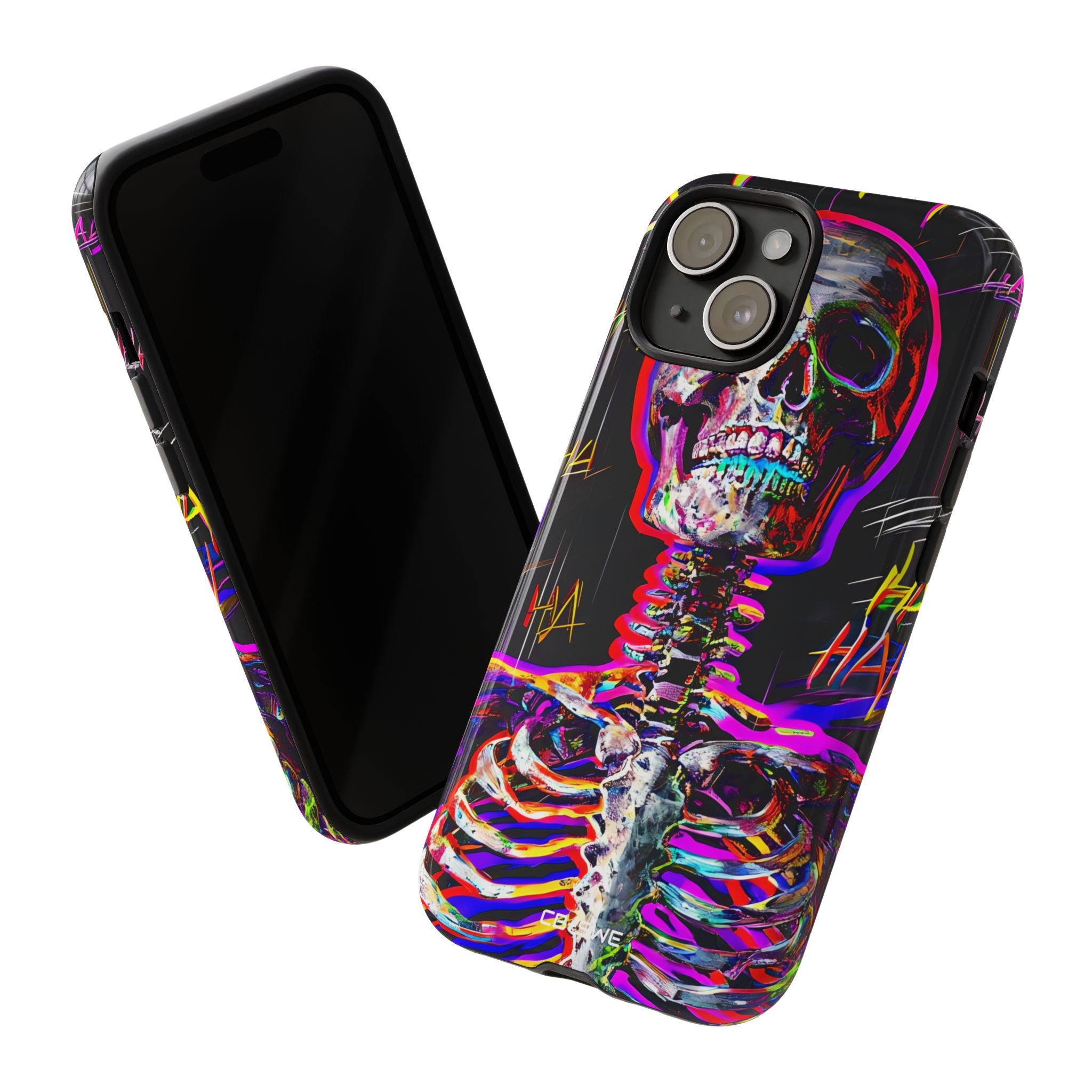 Neon Skeleton Chaos - iPhone Case