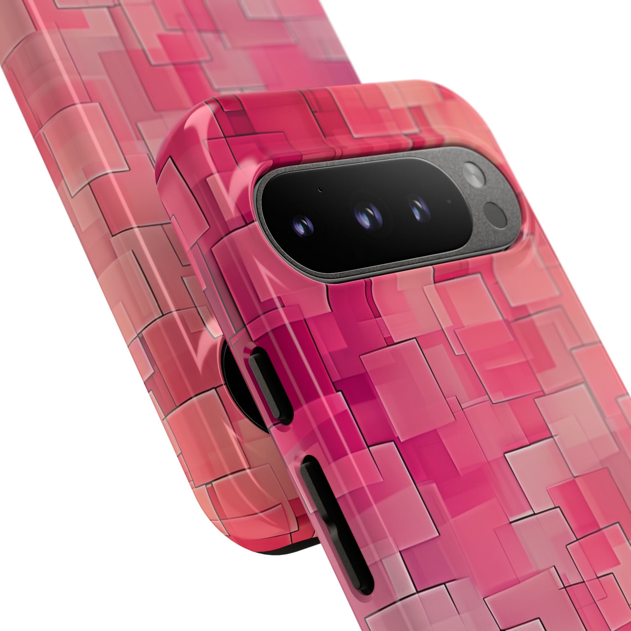 Layered Pink Geometry Google Pixel 9 - Tough