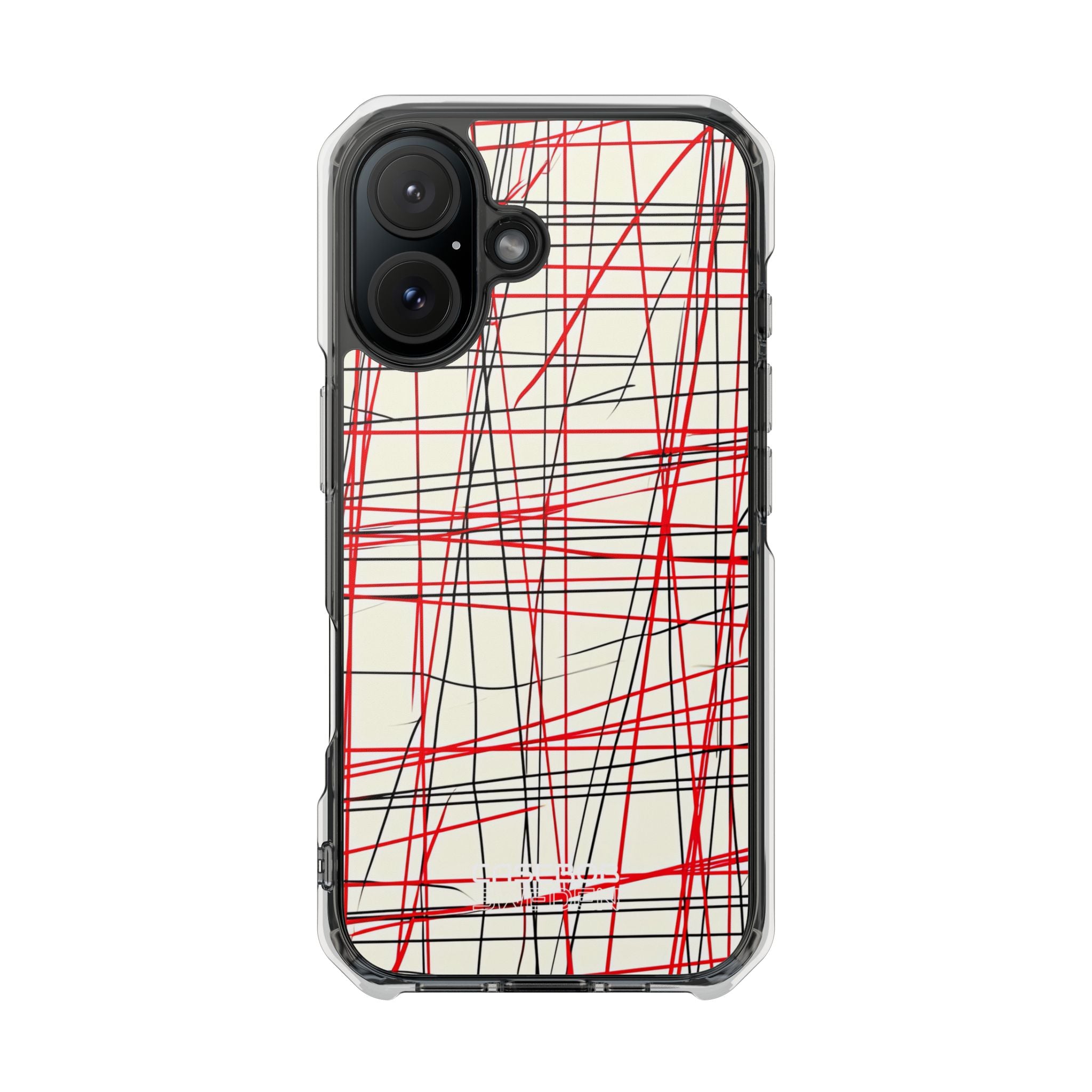 Crimson Wire Tangle iPhone 16 - Impact Clear+