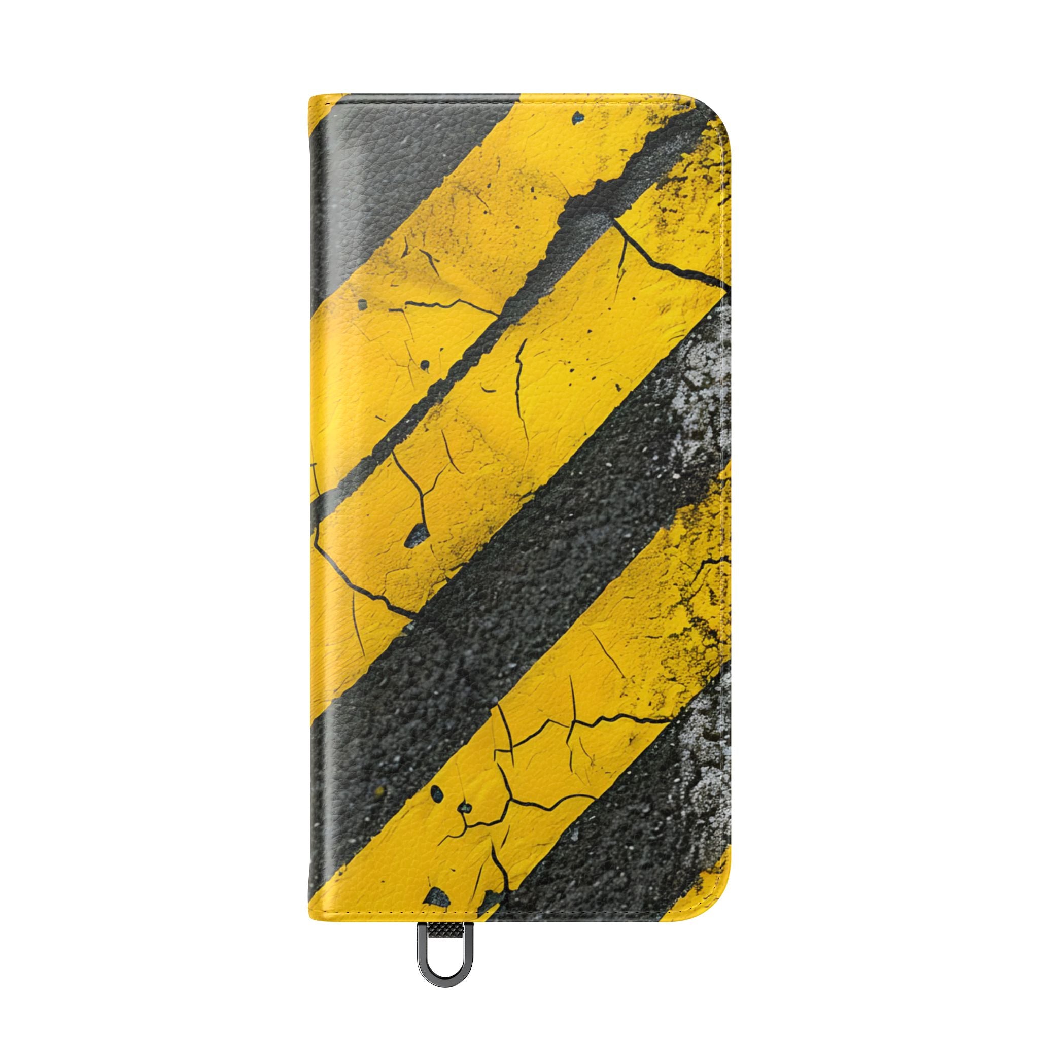 Keltainen raidallinen distress - Samsung S25+ Case - Lompakko