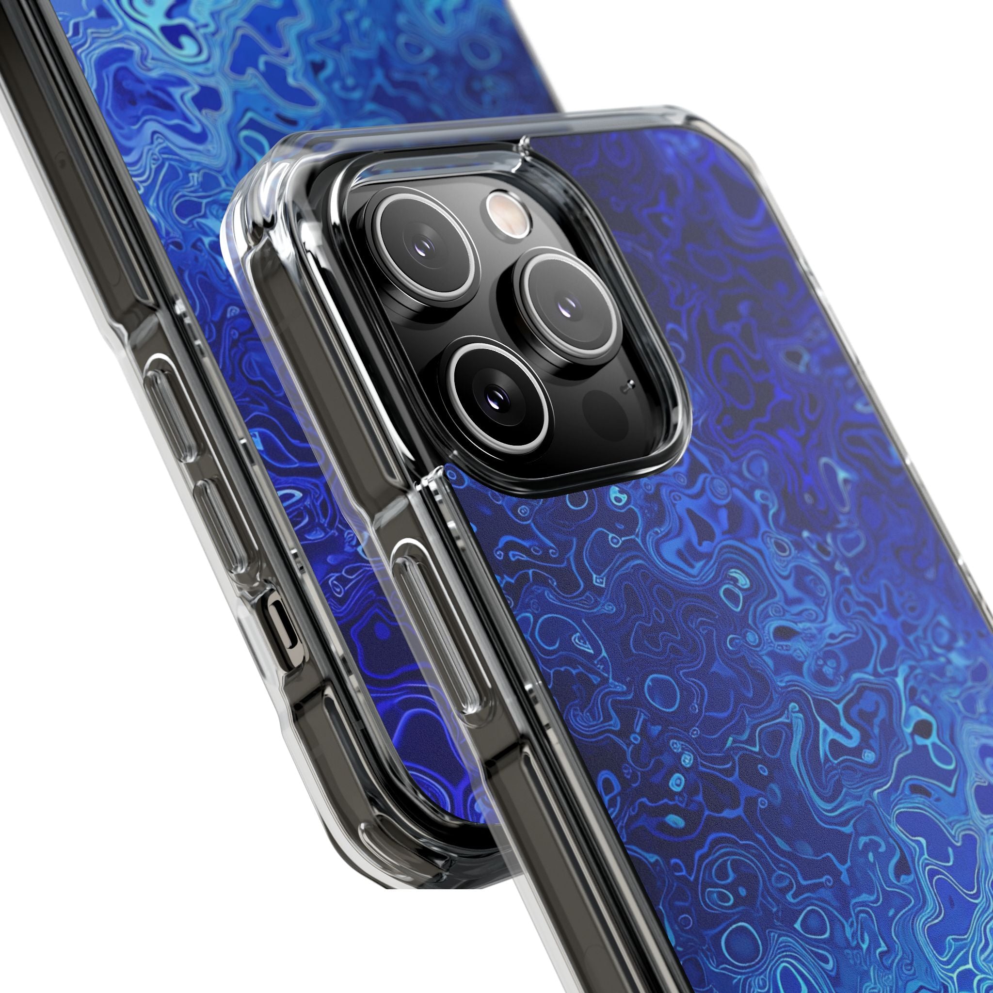Swirling Blue Currents iPhone 14 - Impact Clear+