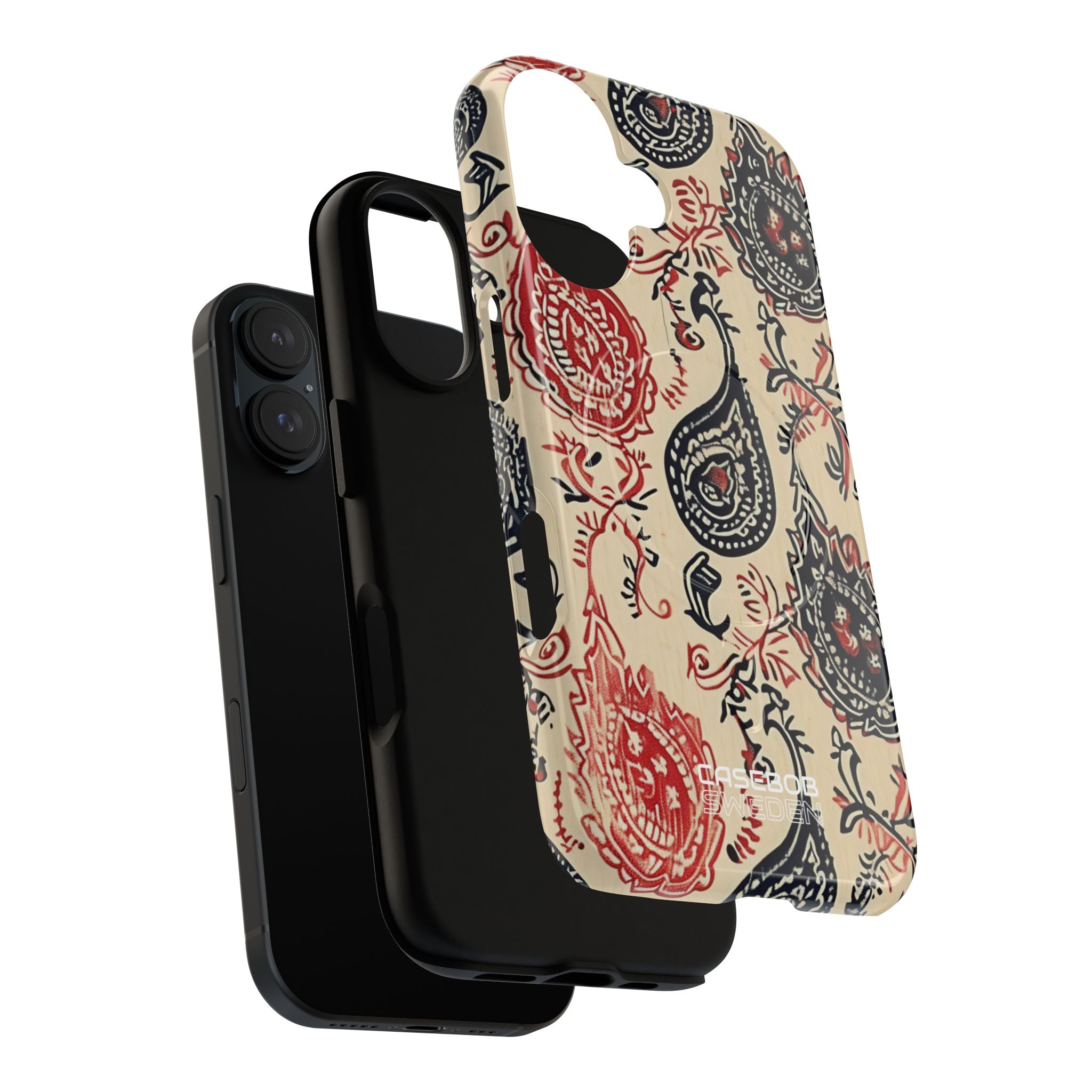 Navy Paisley Swirl iPhone 16 - Tough+