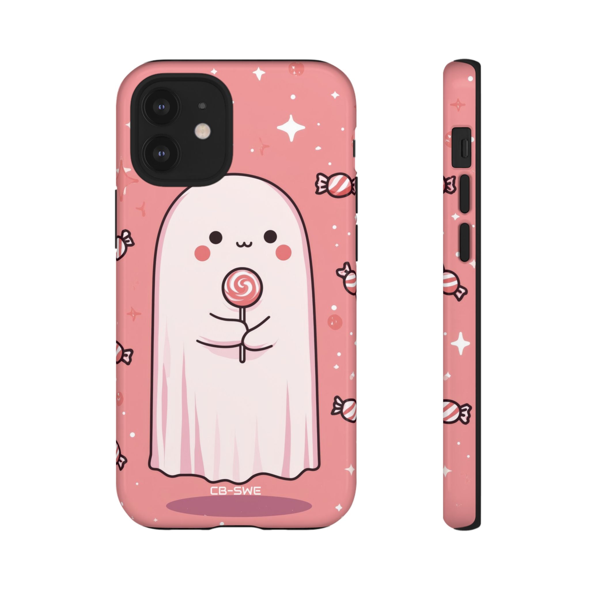 Cute Ghost Holds Candy - iPhone Case
