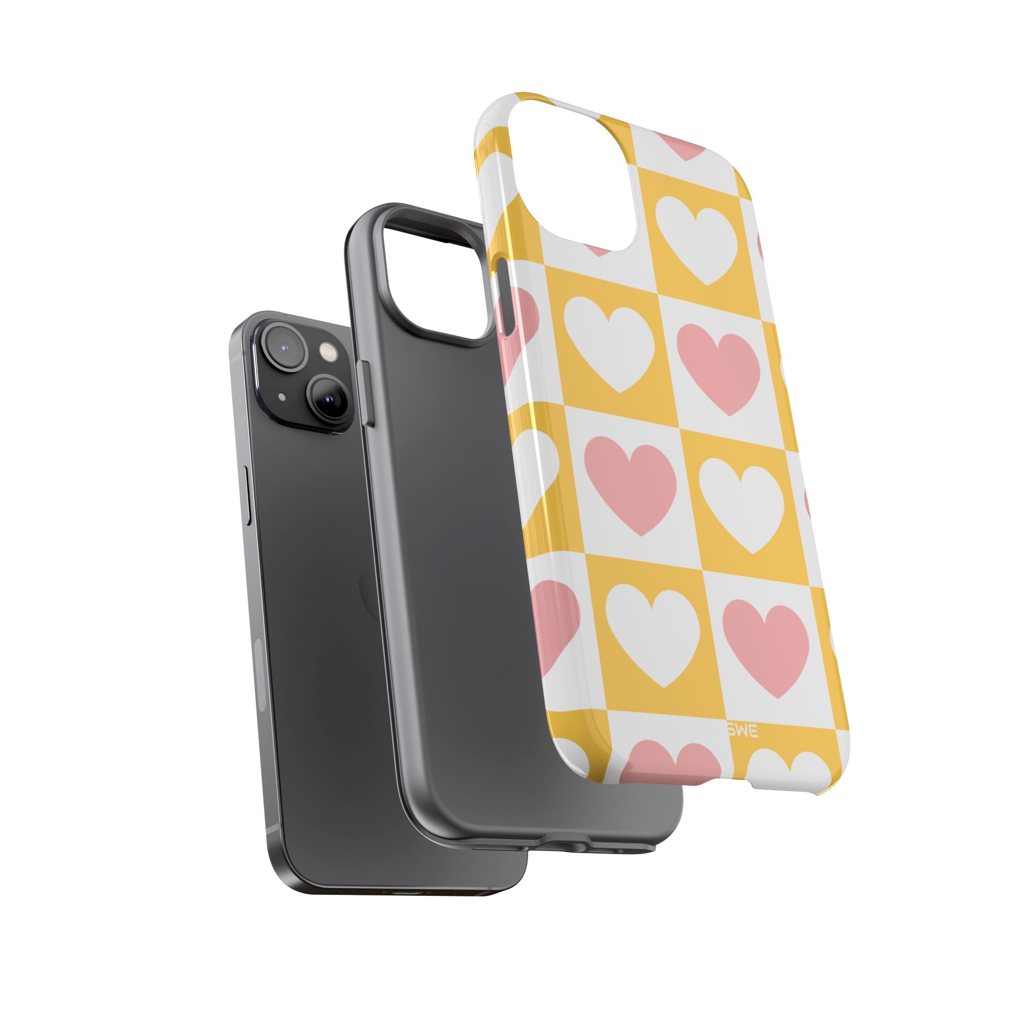 Heart Grid Harmony - iPhone Case