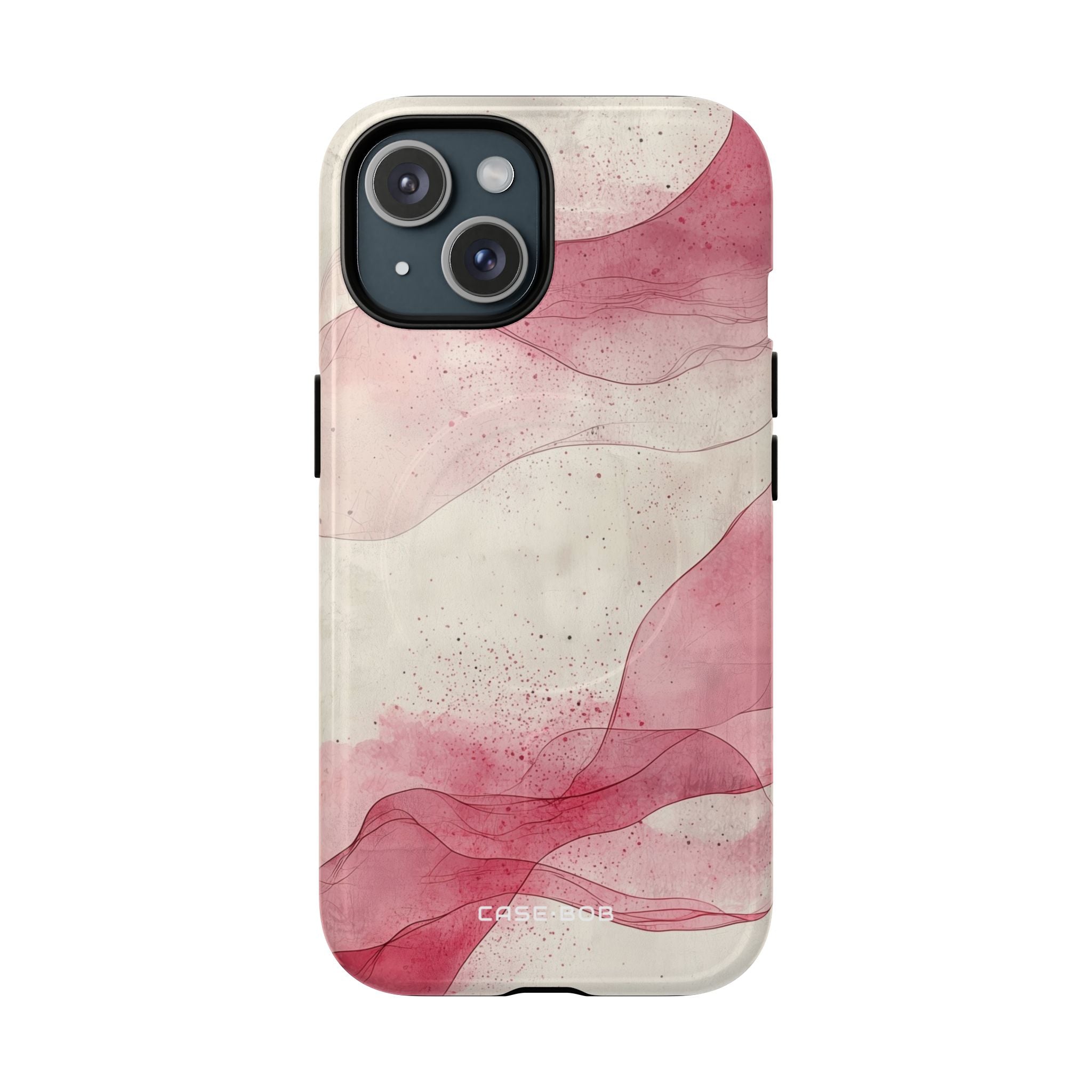 Crimson Waves iPhone 15 Case - Tough+
