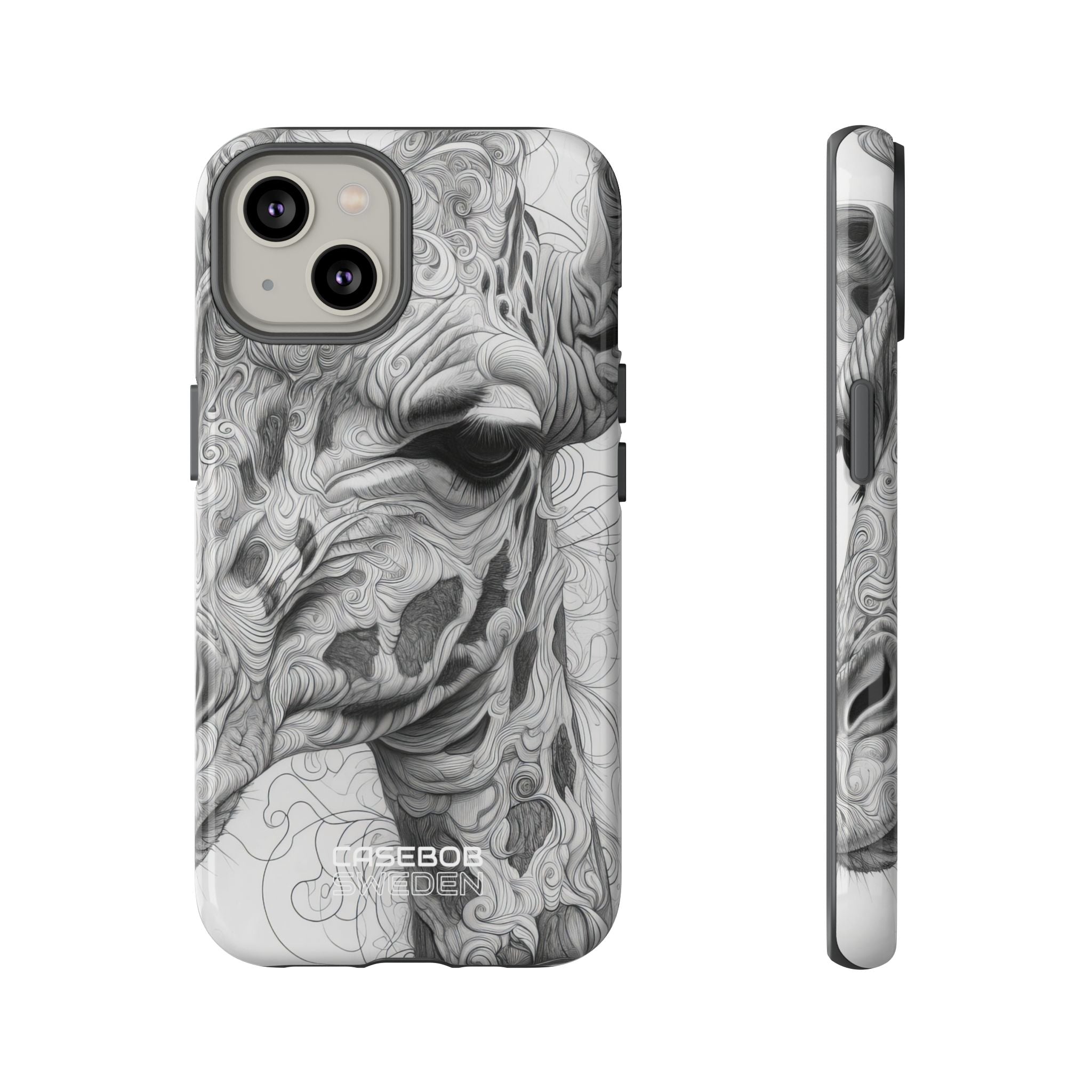 Swirling Giraffe Art iPhone 14 - Tough