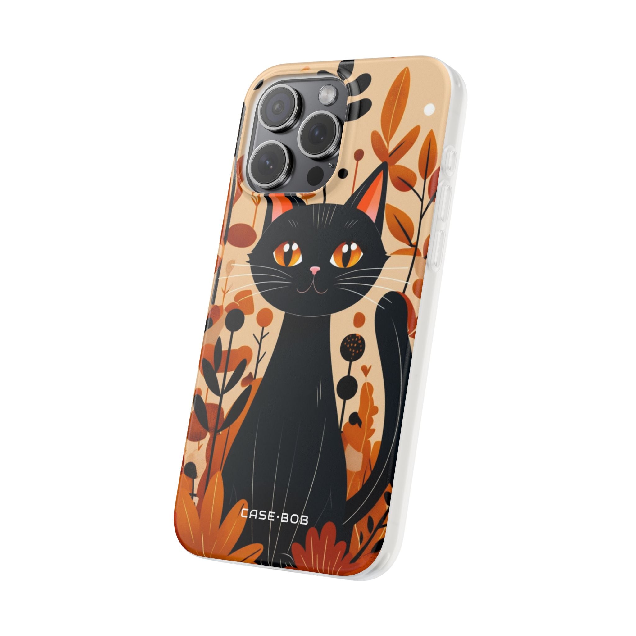 Black Cat Glow iPhone 15 Pro Max Case - Soft