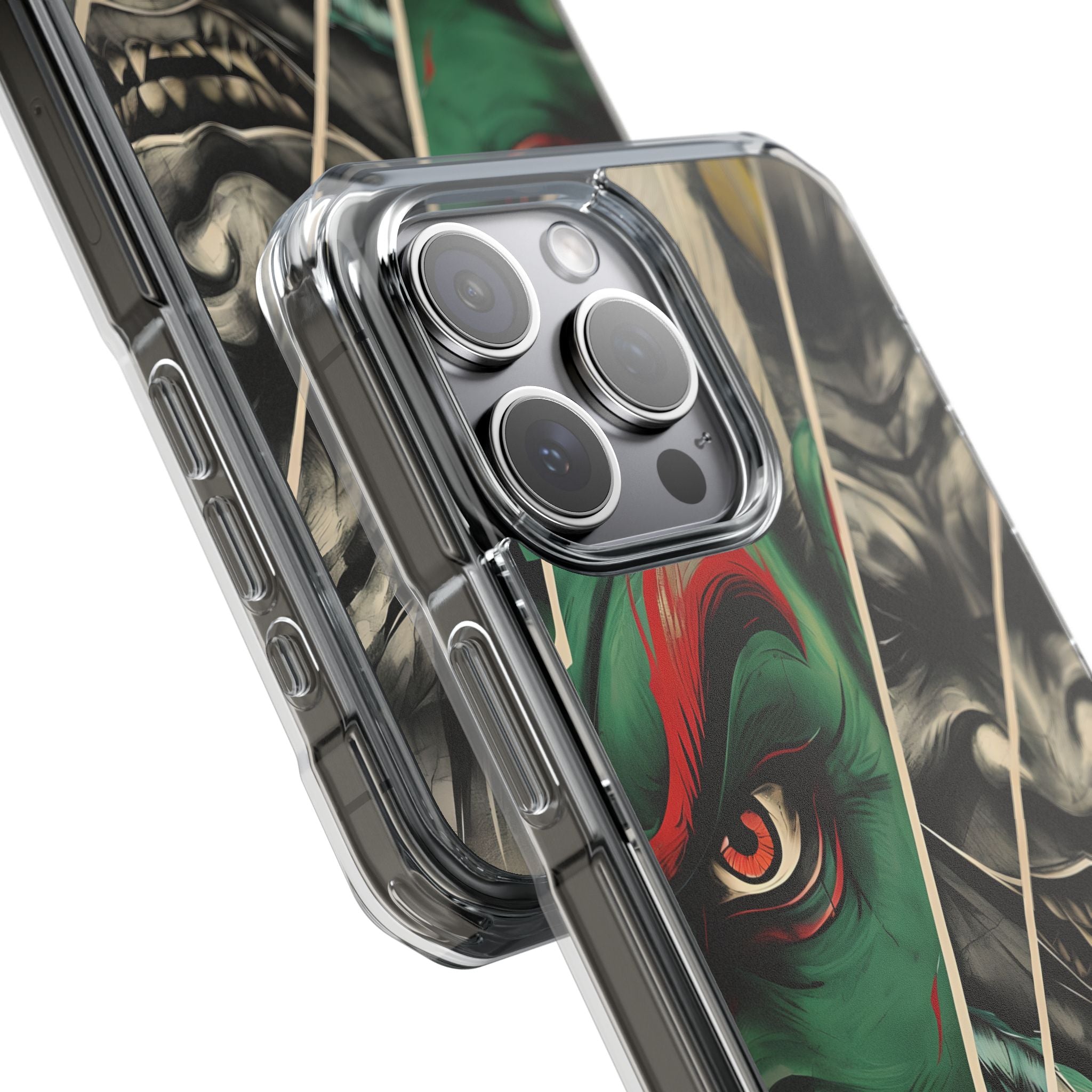 Striking Japanese Mask Art Vivid Colors iPhone 15 - Impact Clear+