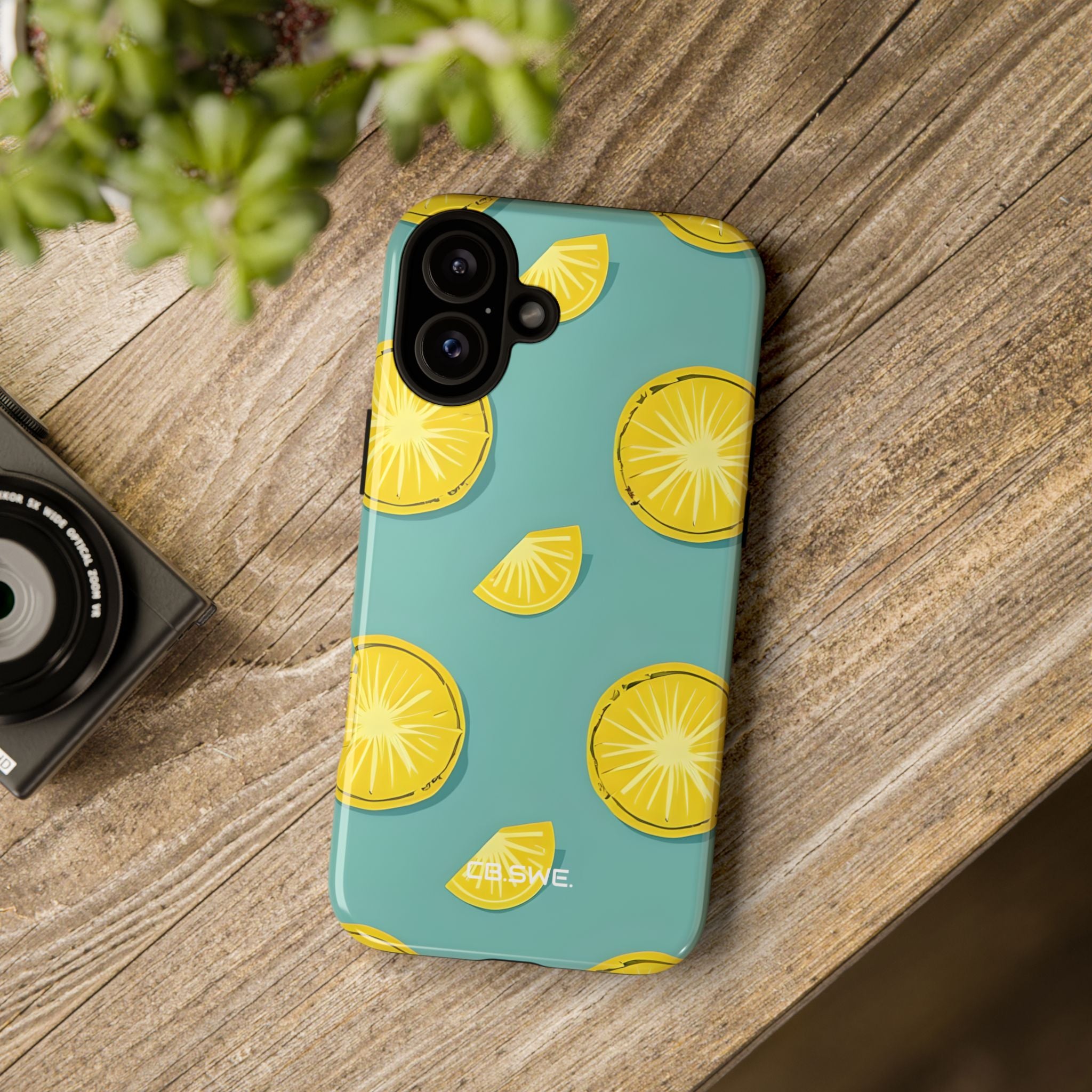 Bright Yellow Pineapple Slice on Teal iPhone 16 - Tough