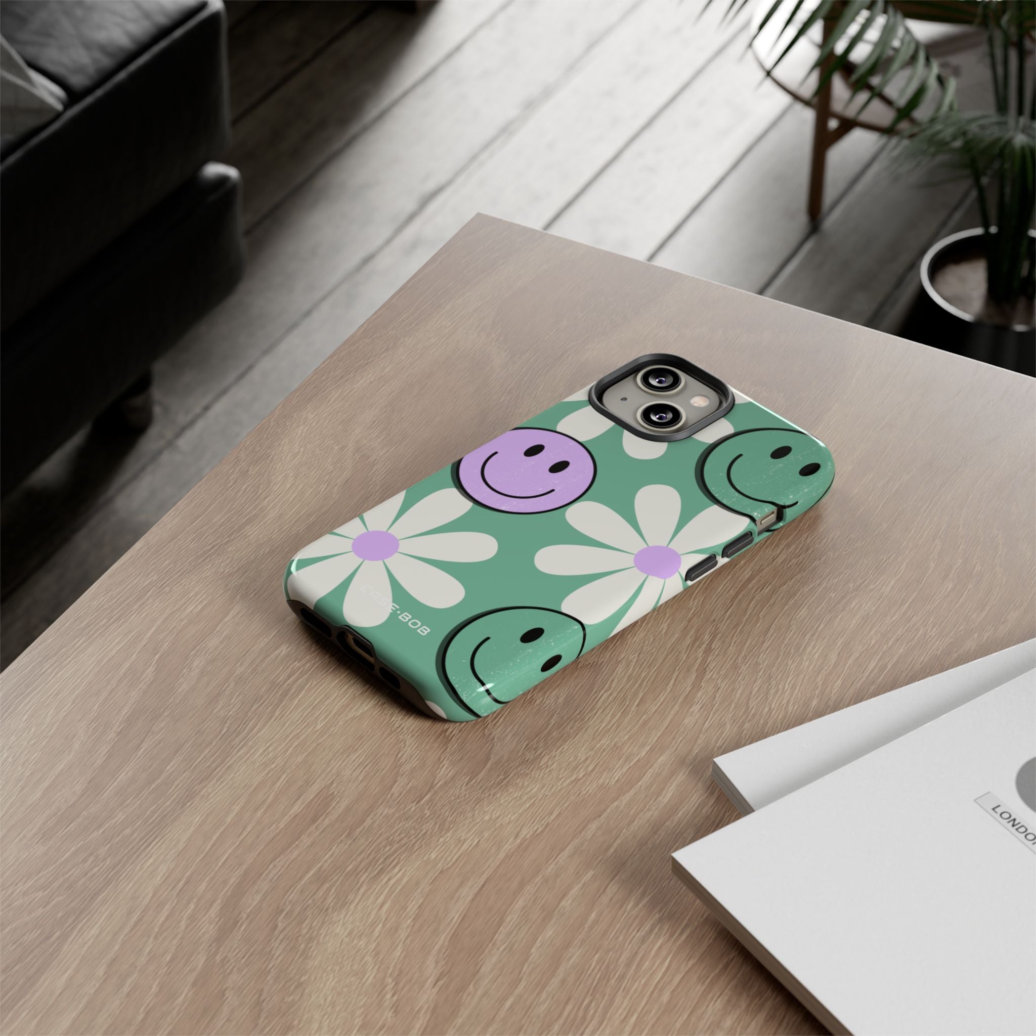 Smiley Daisy Glow iPhone 14 Case - Tough