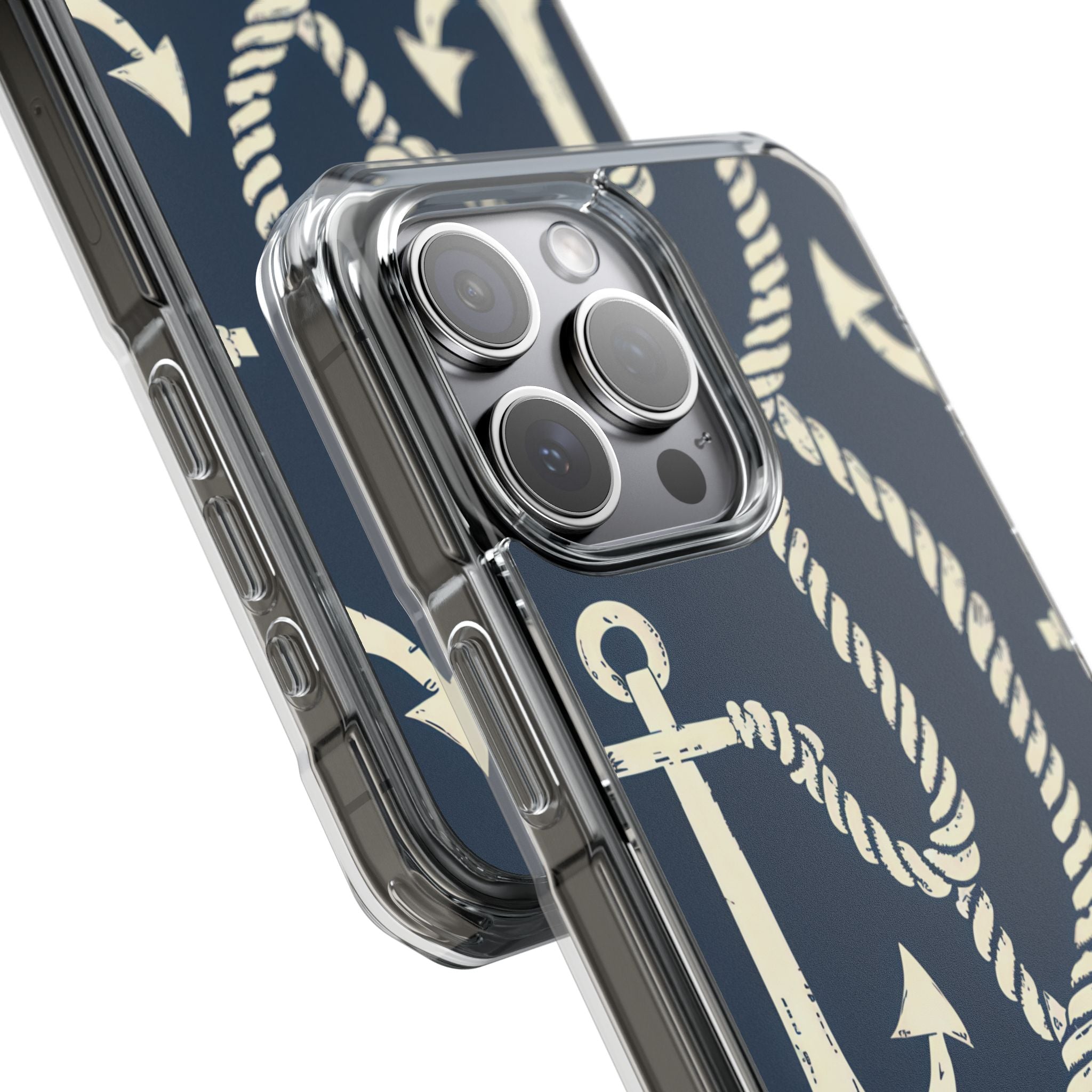 Nautical Anchors Rope iPhone 15 - Impact Clear+