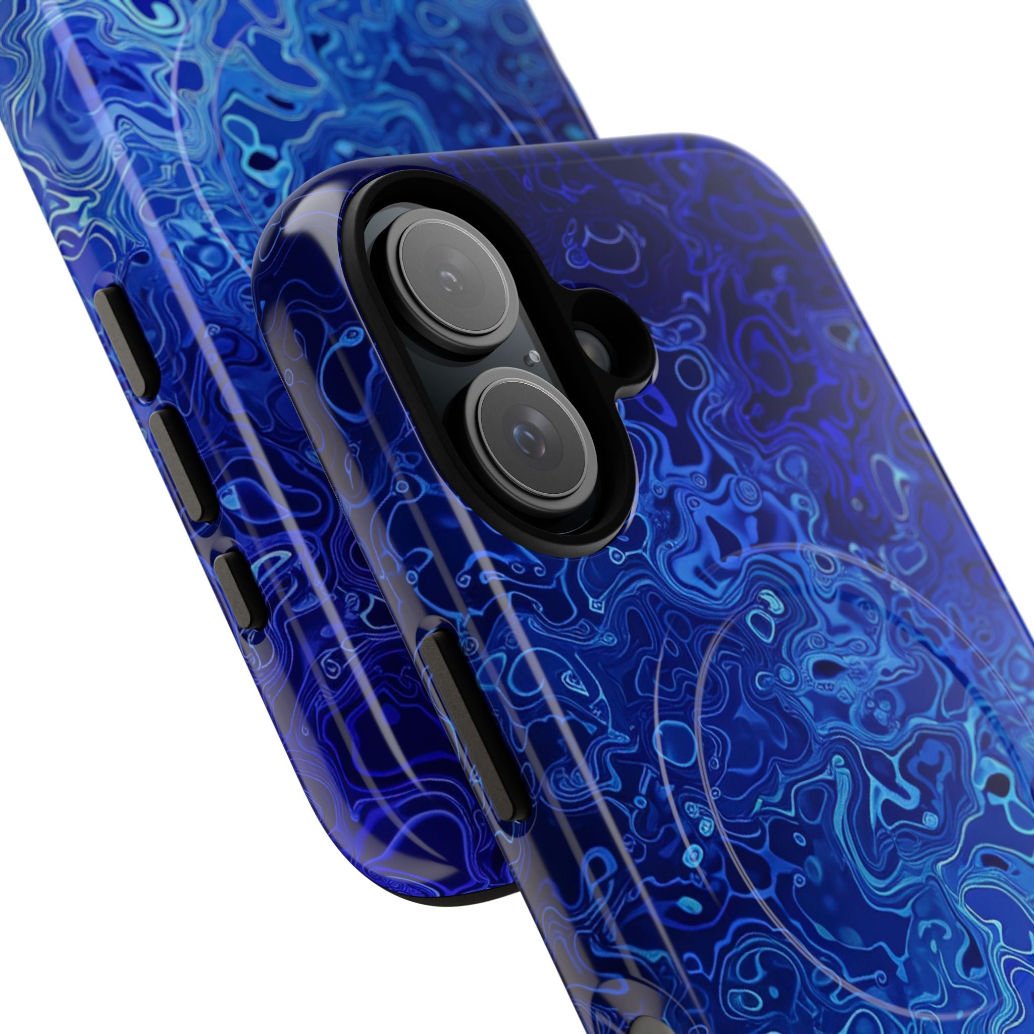 Swirling Blue Currents iPhone 16 - Tough+