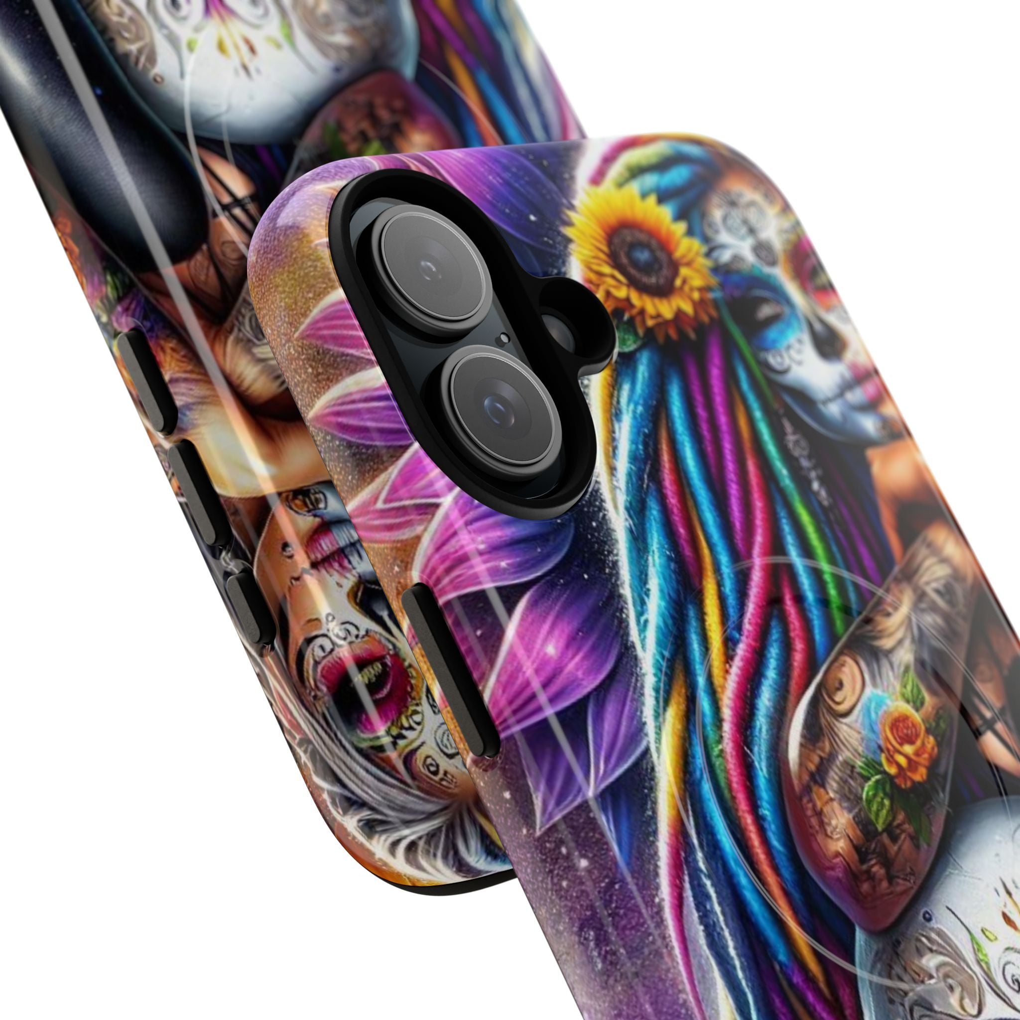 Sunflower Skull Glow iPhone 16 Plus Case - Tough+