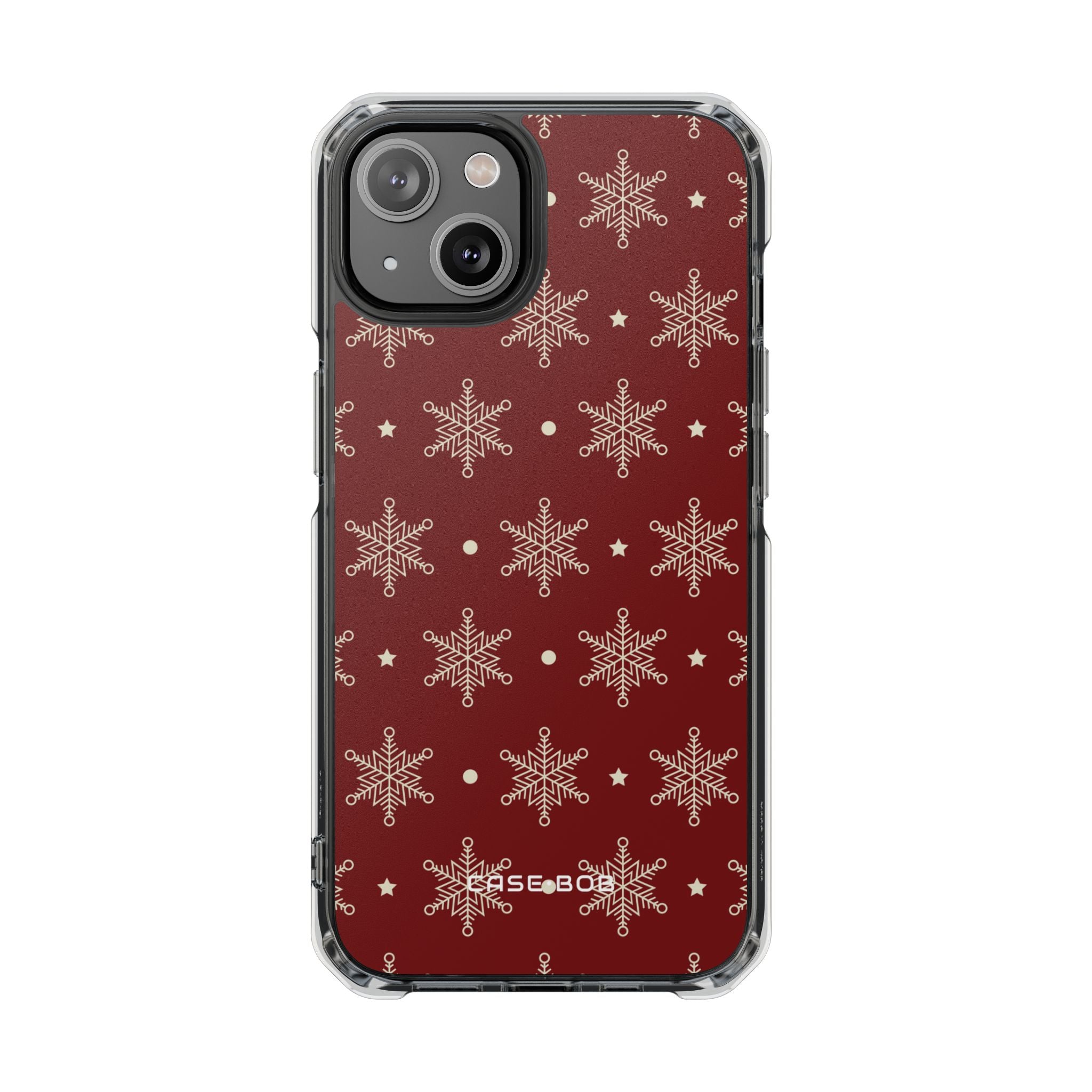 Cream Snowflake Crimson iPhone 14 Case - Impact