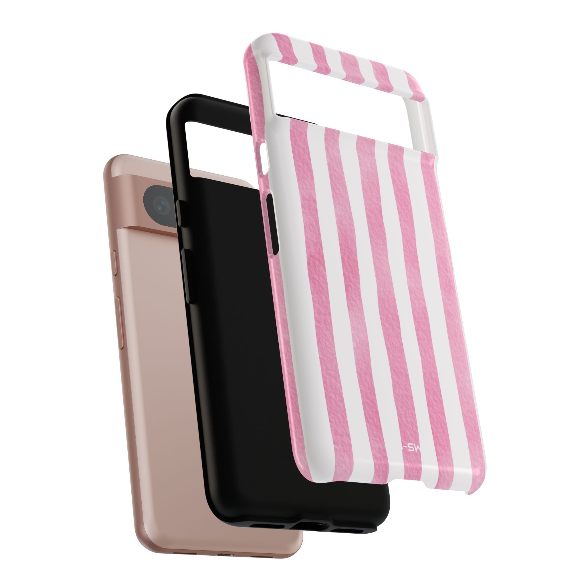 Pink Watercolor Stripes - Google Pixel Case