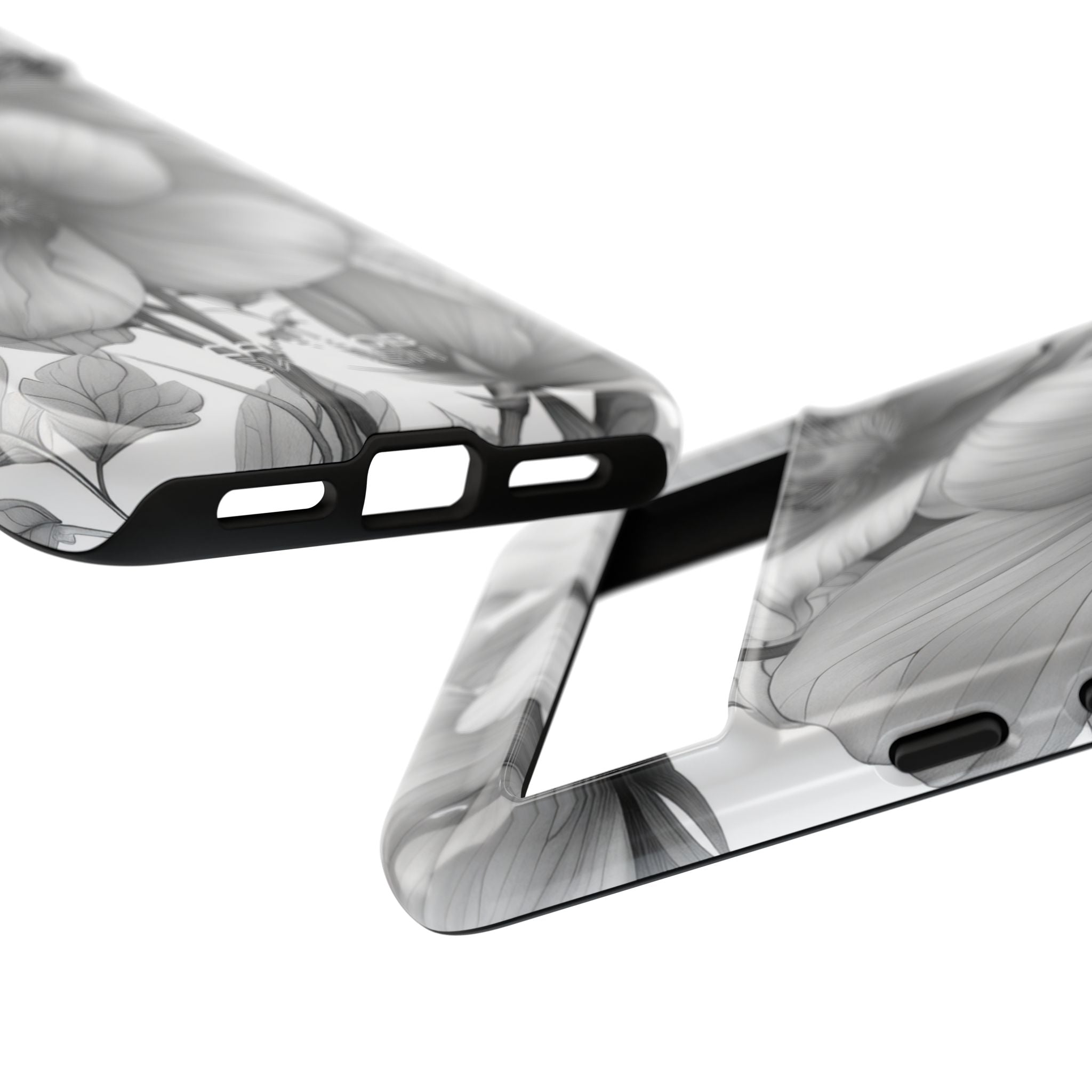 Grayscale Floral Harmony Google Pixel 8 - Tough
