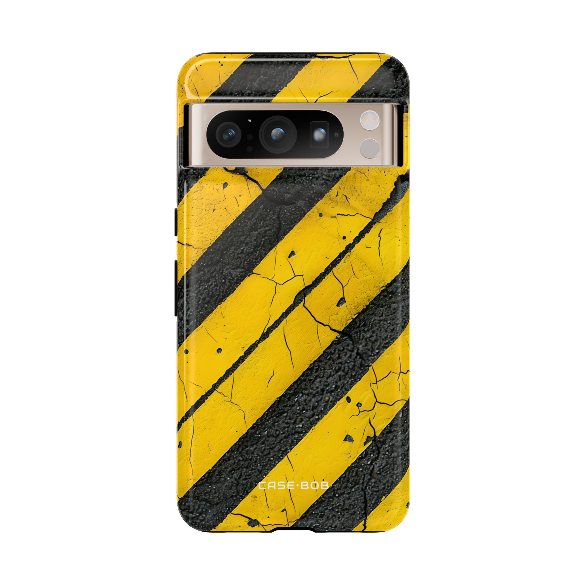Yellow Stripe Distress Google Pixel 8 Pro Case - Tough