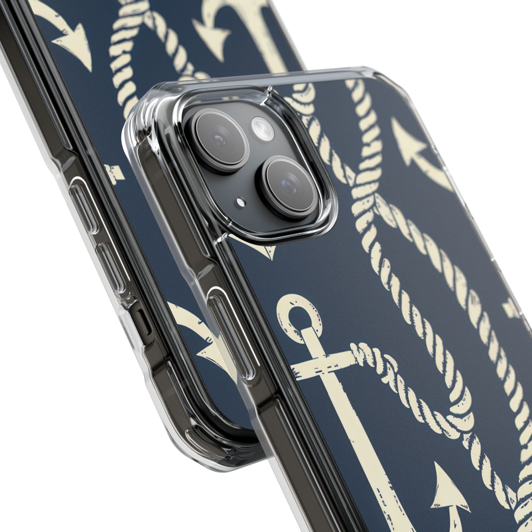 Nautical Anchors Rope iPhone 15 - Impact Clear+