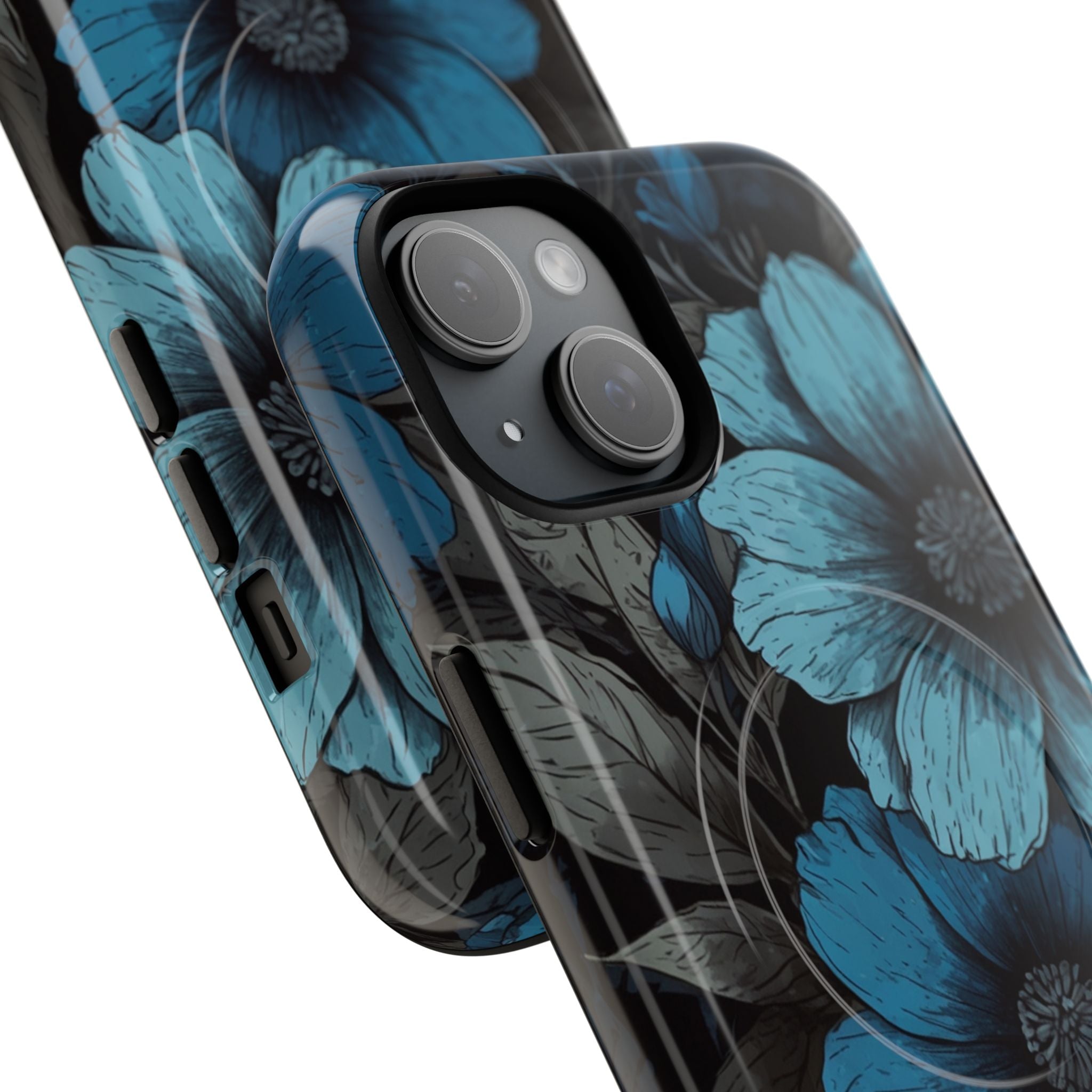 Blue Petal Radiance iPhone 15 Case - Tough+