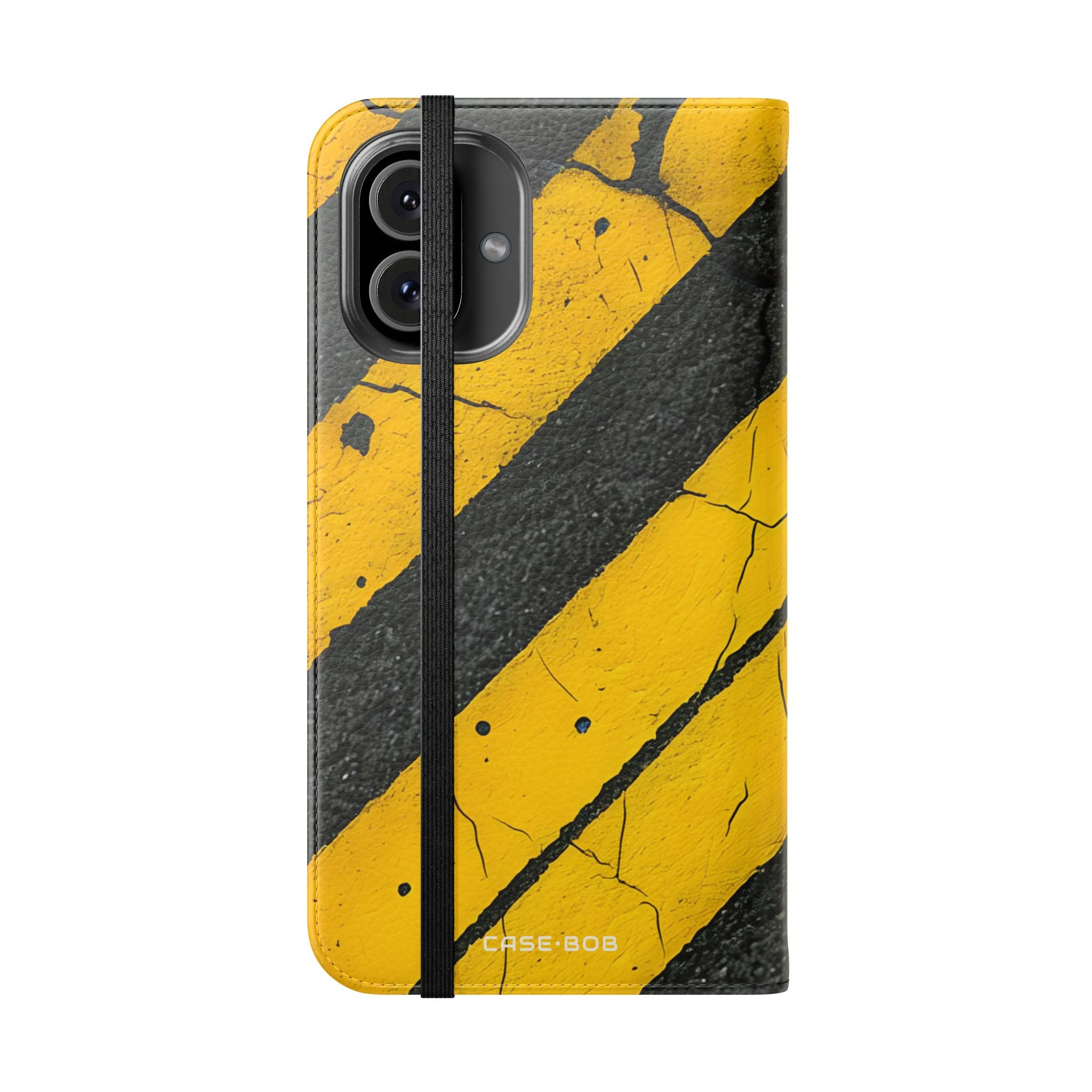 Yellow Stripes Distress - iPhone 16 Plus Case - Wallet