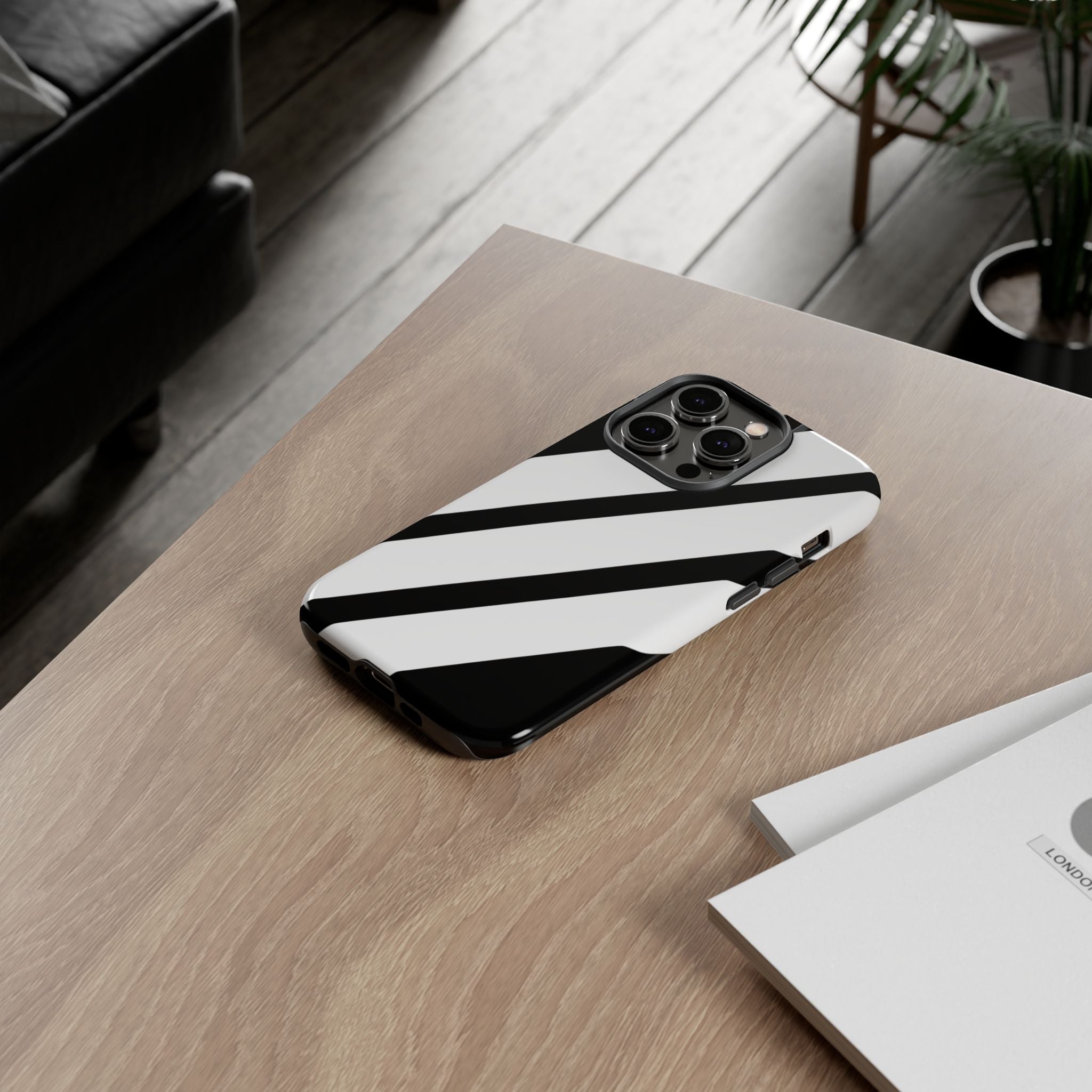 Monochrome Diagonal Symmetry - iPhone Case