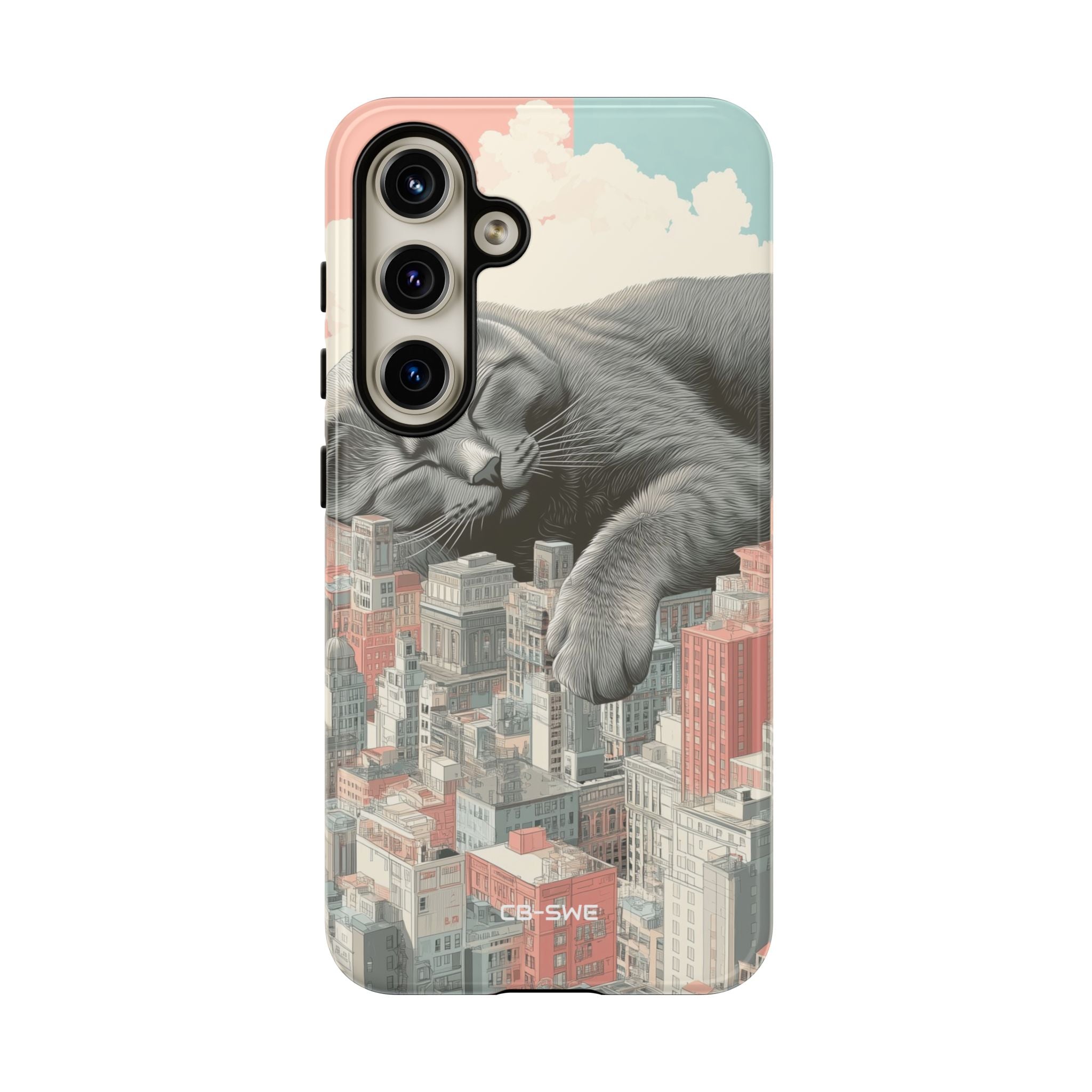 Cat Rests Over City - Samsung Case