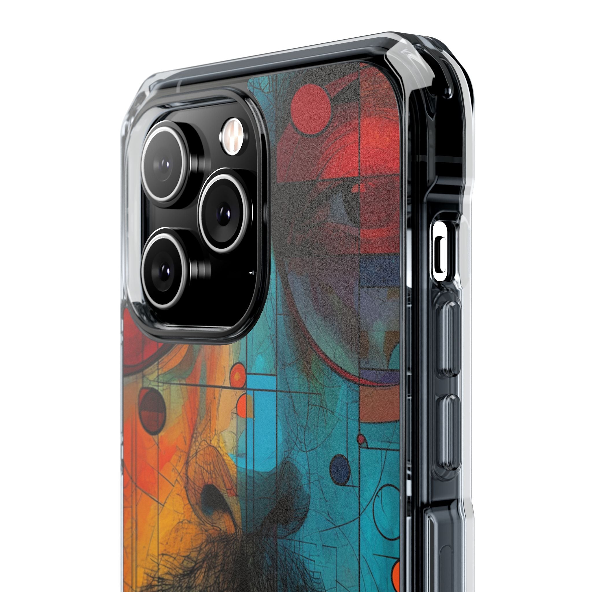 Cubistische Bril Gezicht iPhone 14 - Impact Clear+