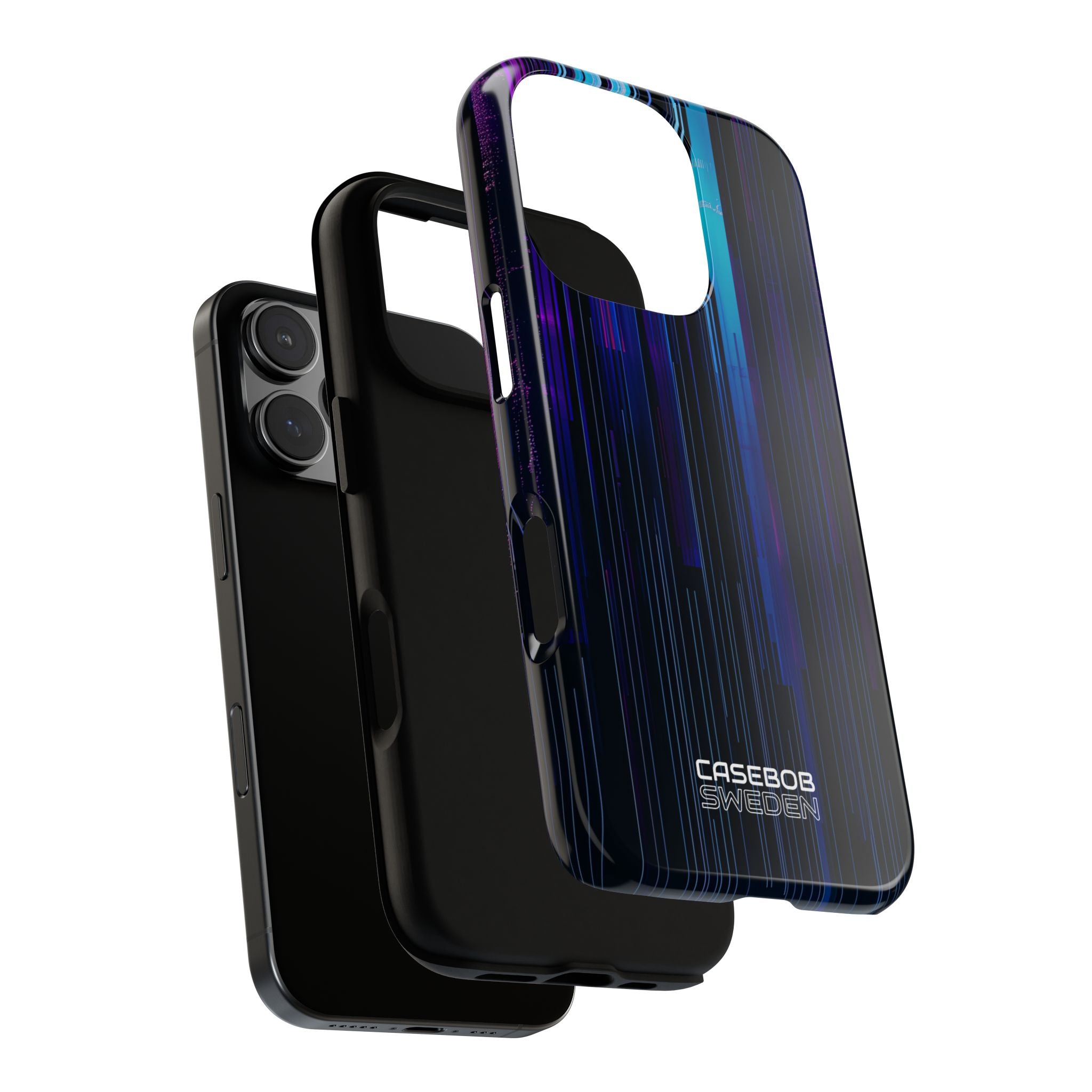 Neon Glitch Stripes iPhone 16 - Tough