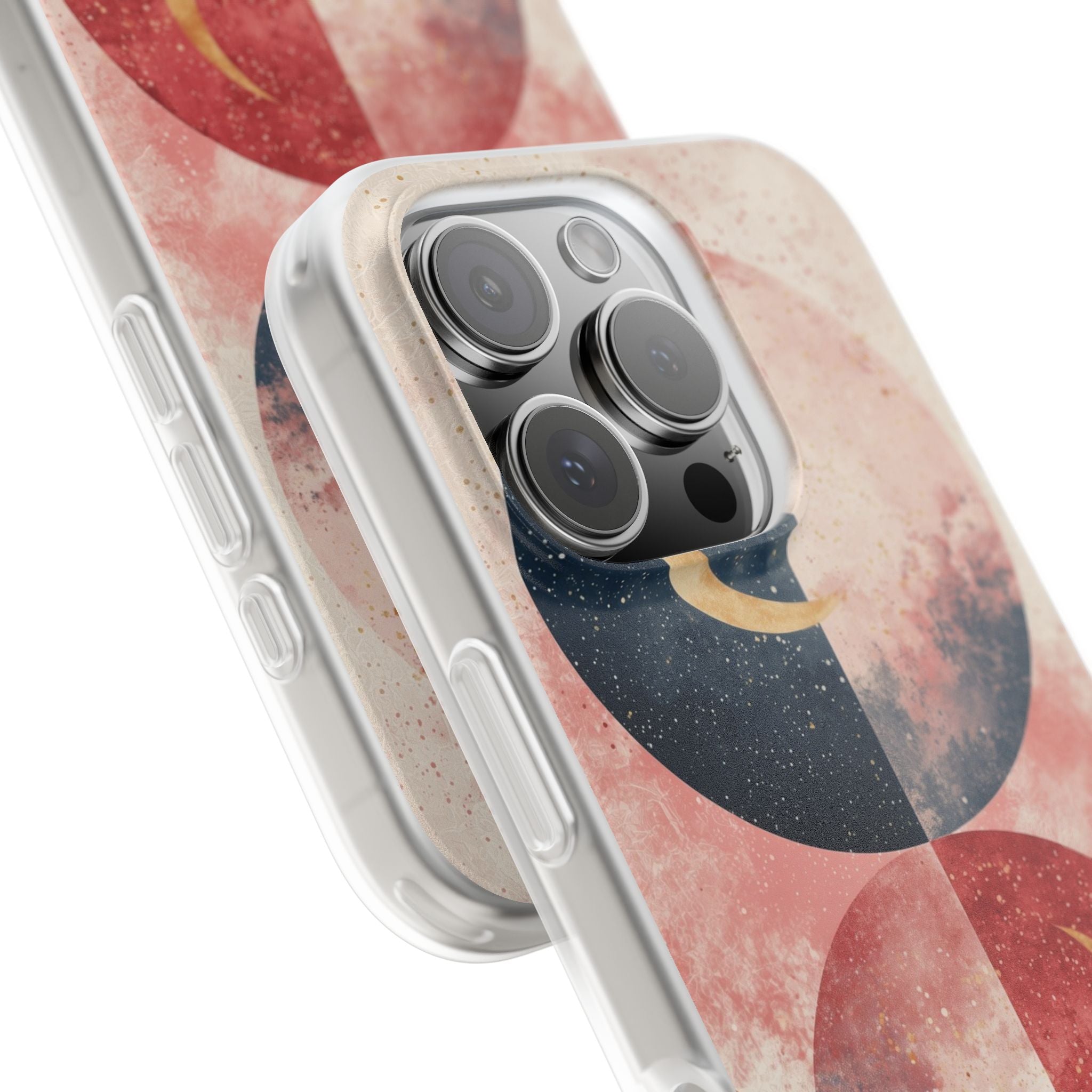 Golden Crescent Circles iPhone 16 Pro Case - Soft