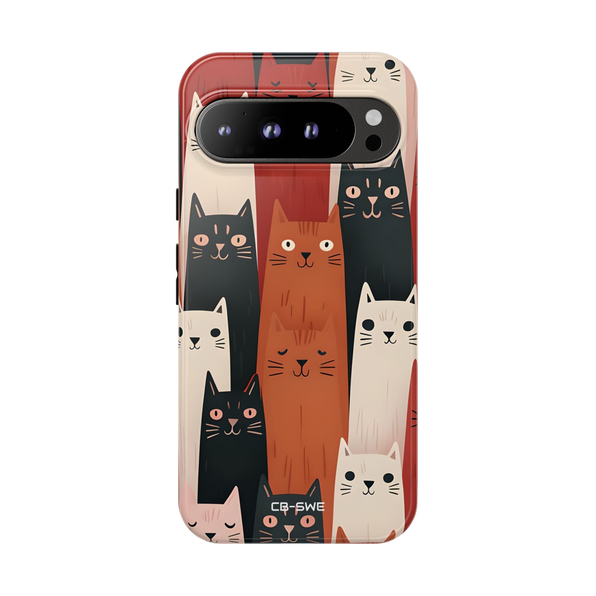 "Whimsical Cat Assembly" - Google Pixel Case