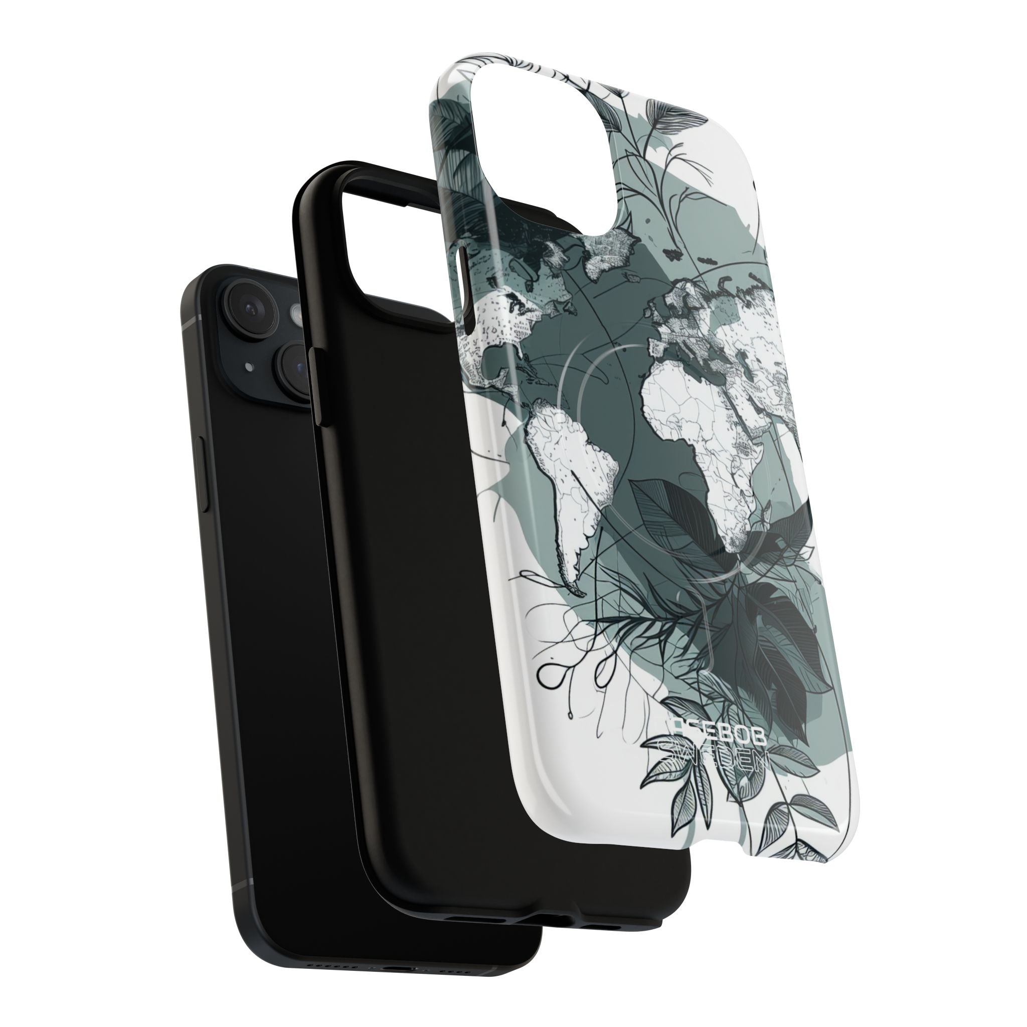 Botanische Weltkarte iPhone 15 – Tough+