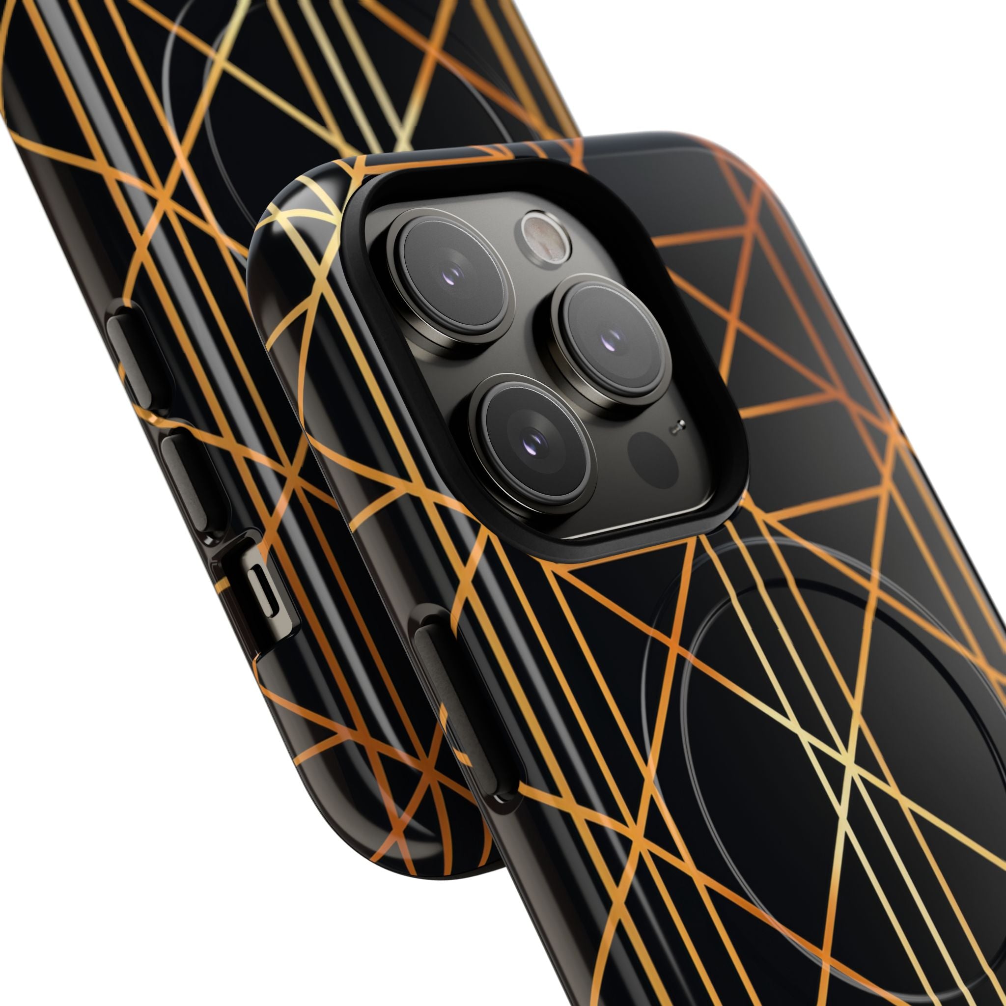 Golden Geometric Elegance iPhone 14 - Tough+