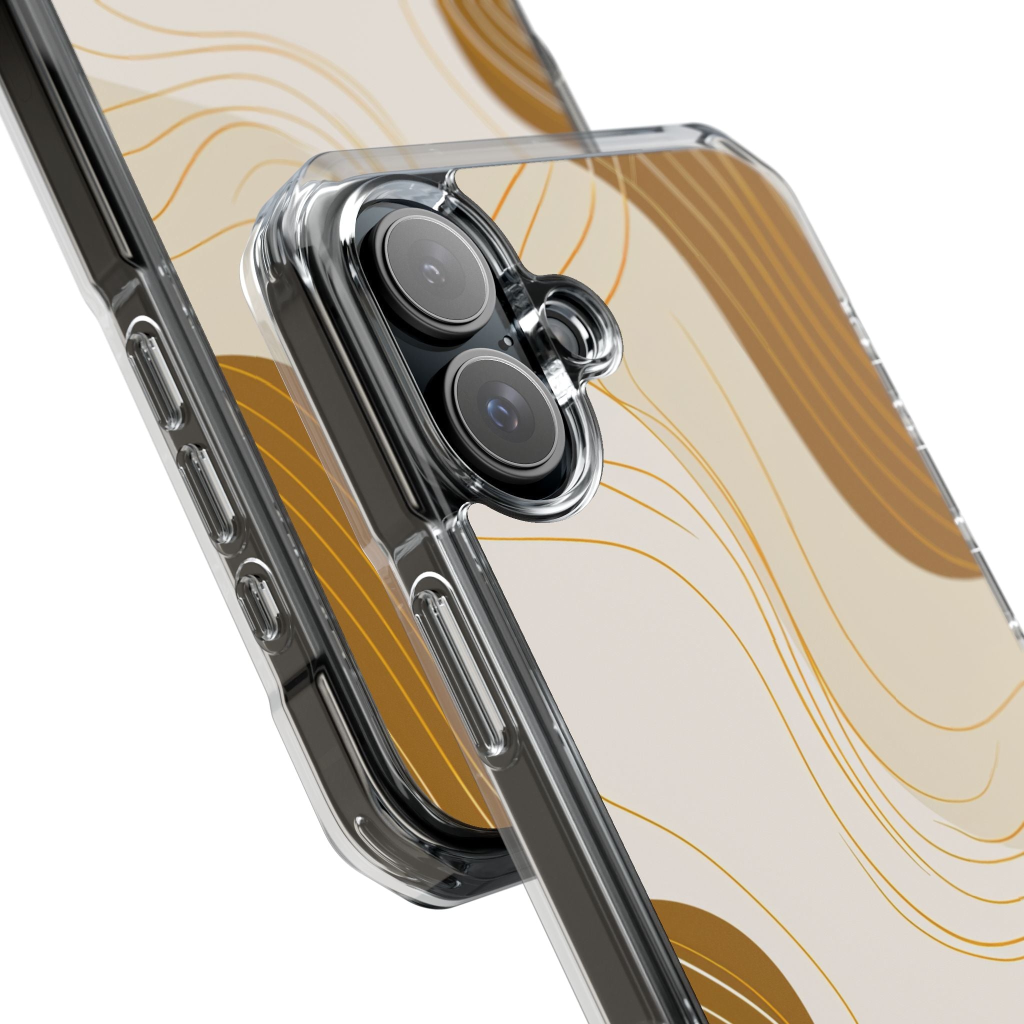 Golden Flow Lines iPhone 16 - Impact Clear+
