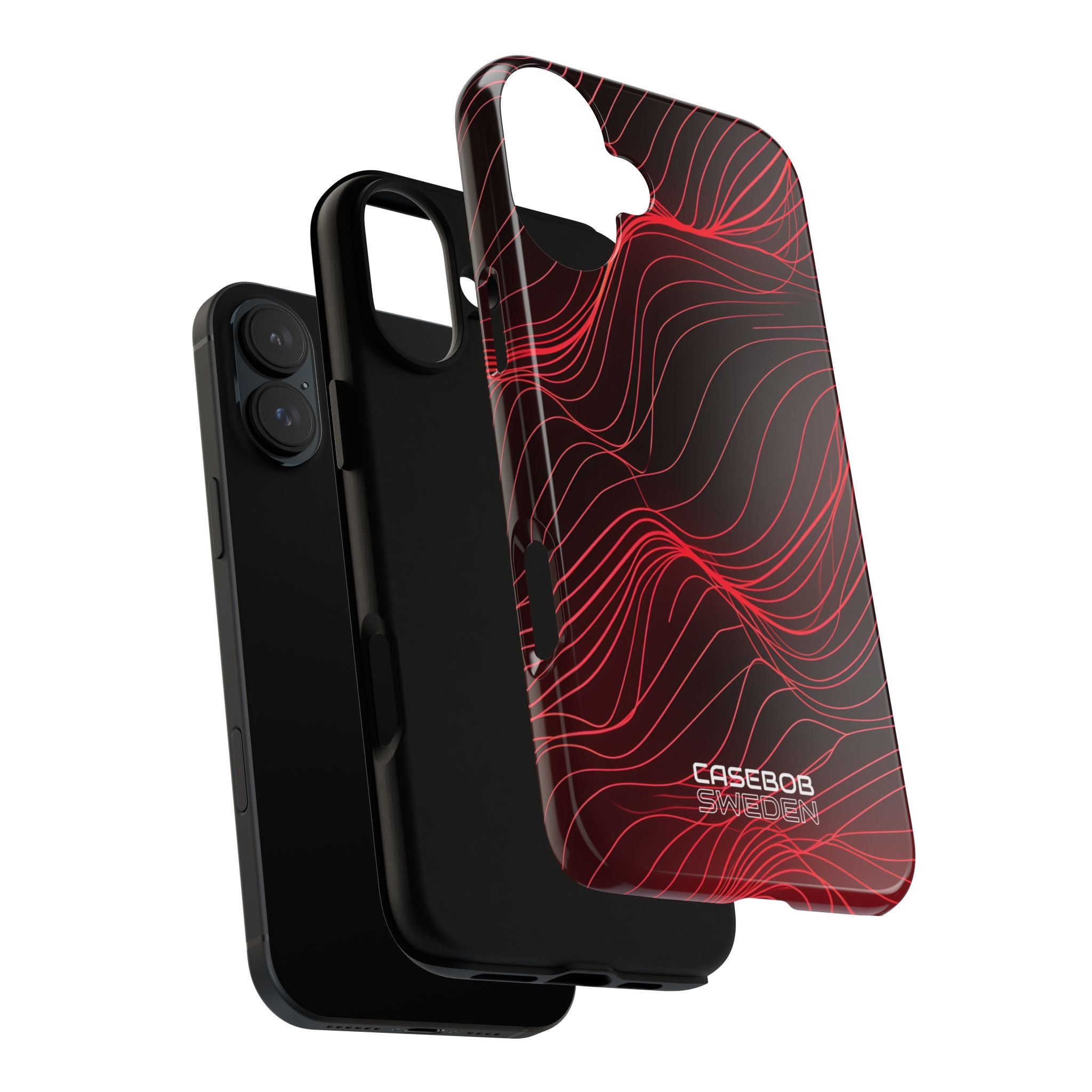 Crimson Waveform Flow iPhone 16 - Tough