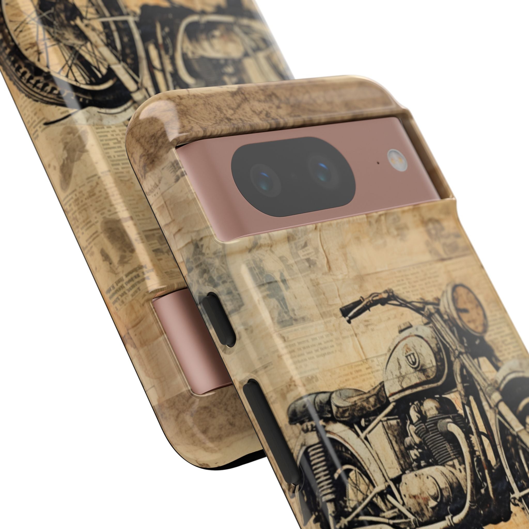 Vintage Motorcycle Collage - Google Pixel Case