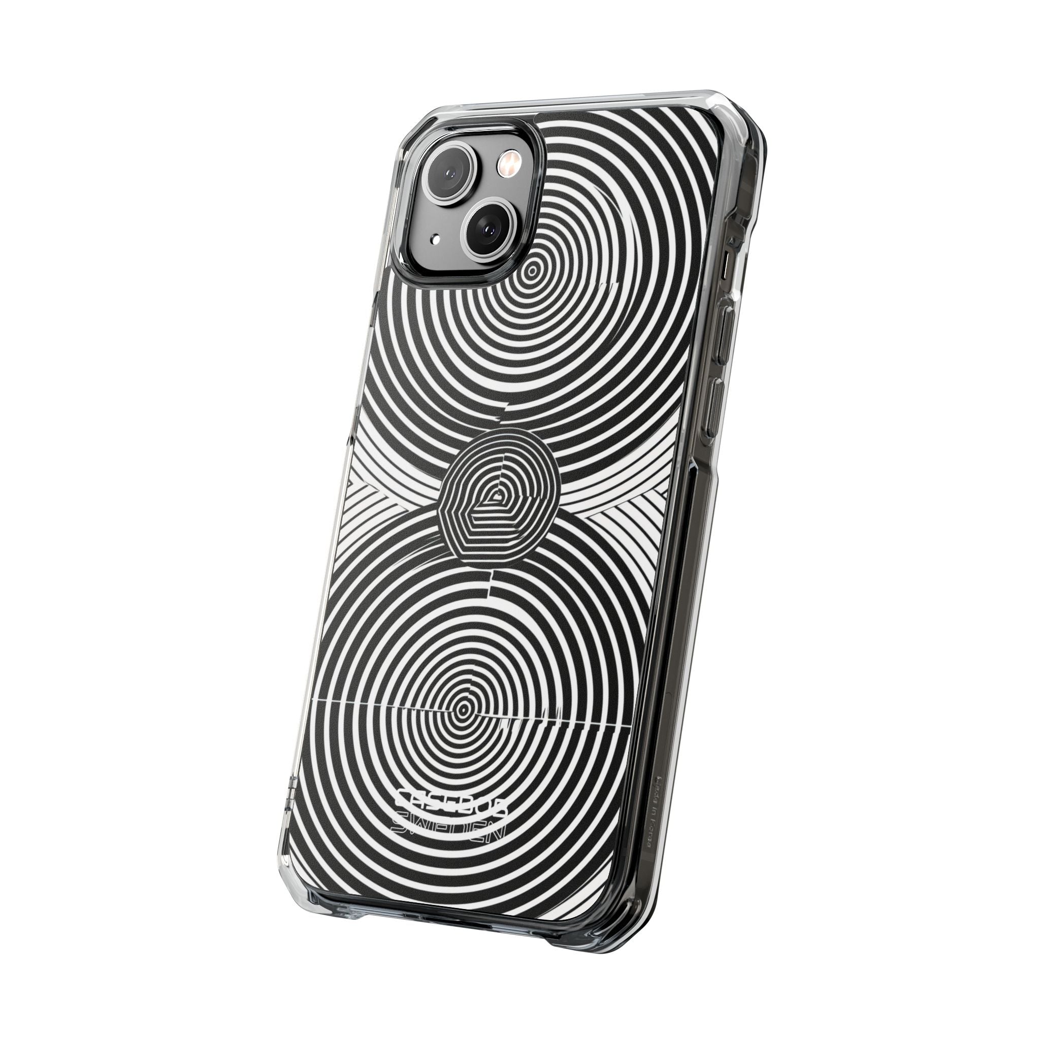 Monochrome Spiral Motion iPhone 14 - Impact Clear+