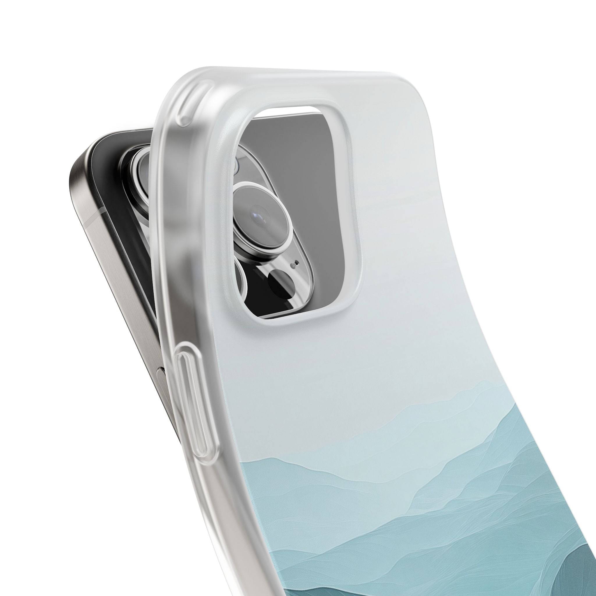 Teal Mist Mountains iPhone 16 Pro Max Case - Soft