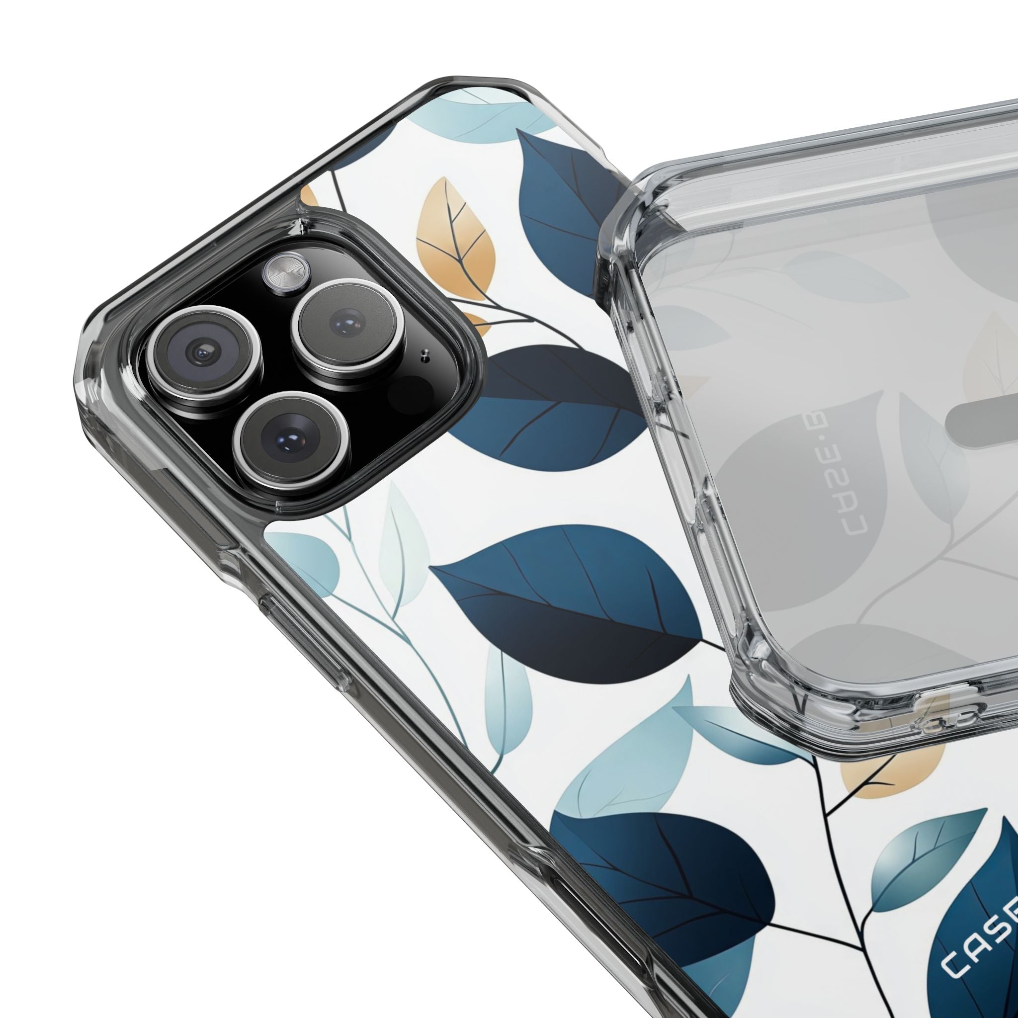 Navy Leaf Veins iPhone 16 Pro Max Case - Impact