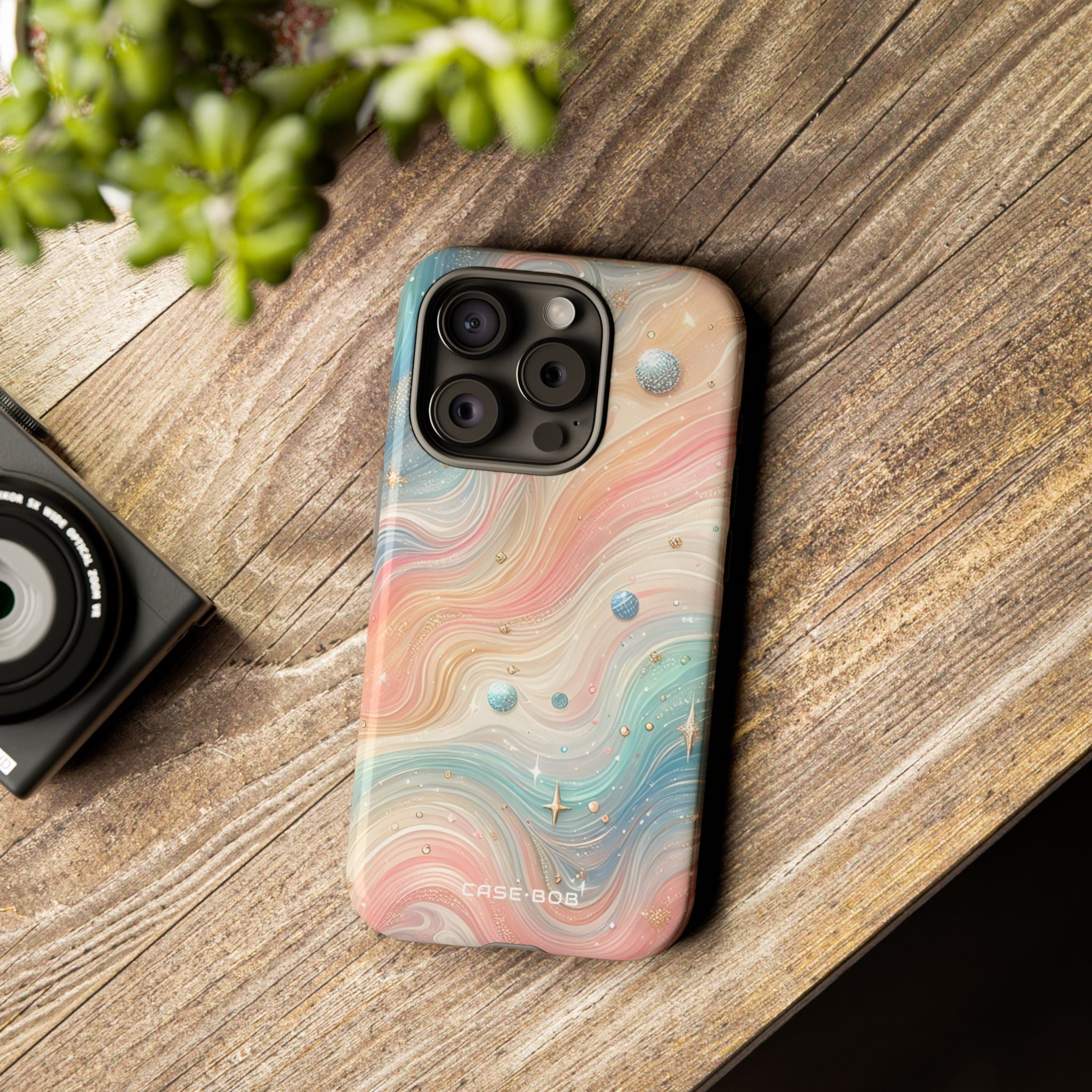 Iridescent Swirls iPhone 15 Pro Case - Tough
