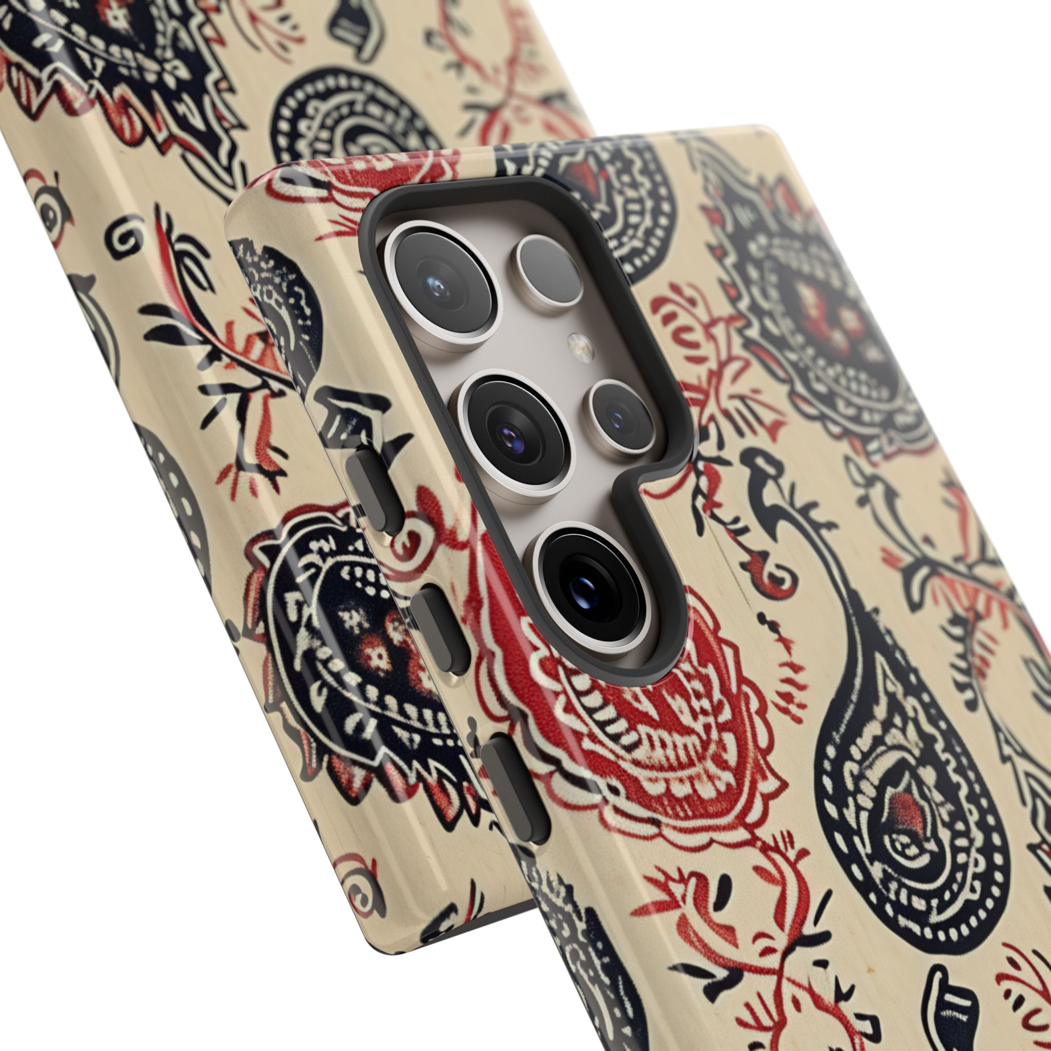 Navy Paisley Swirl Samsung S24 - Resistente
