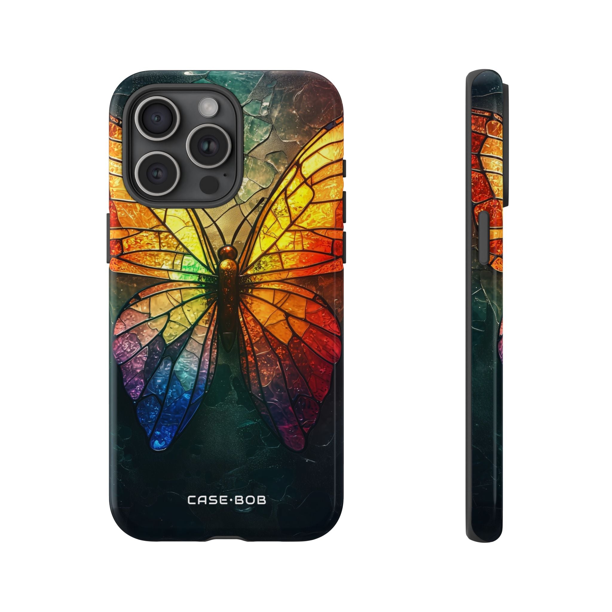 Stained Glass Butterfly iPhone 15 Pro Max Case - Tough