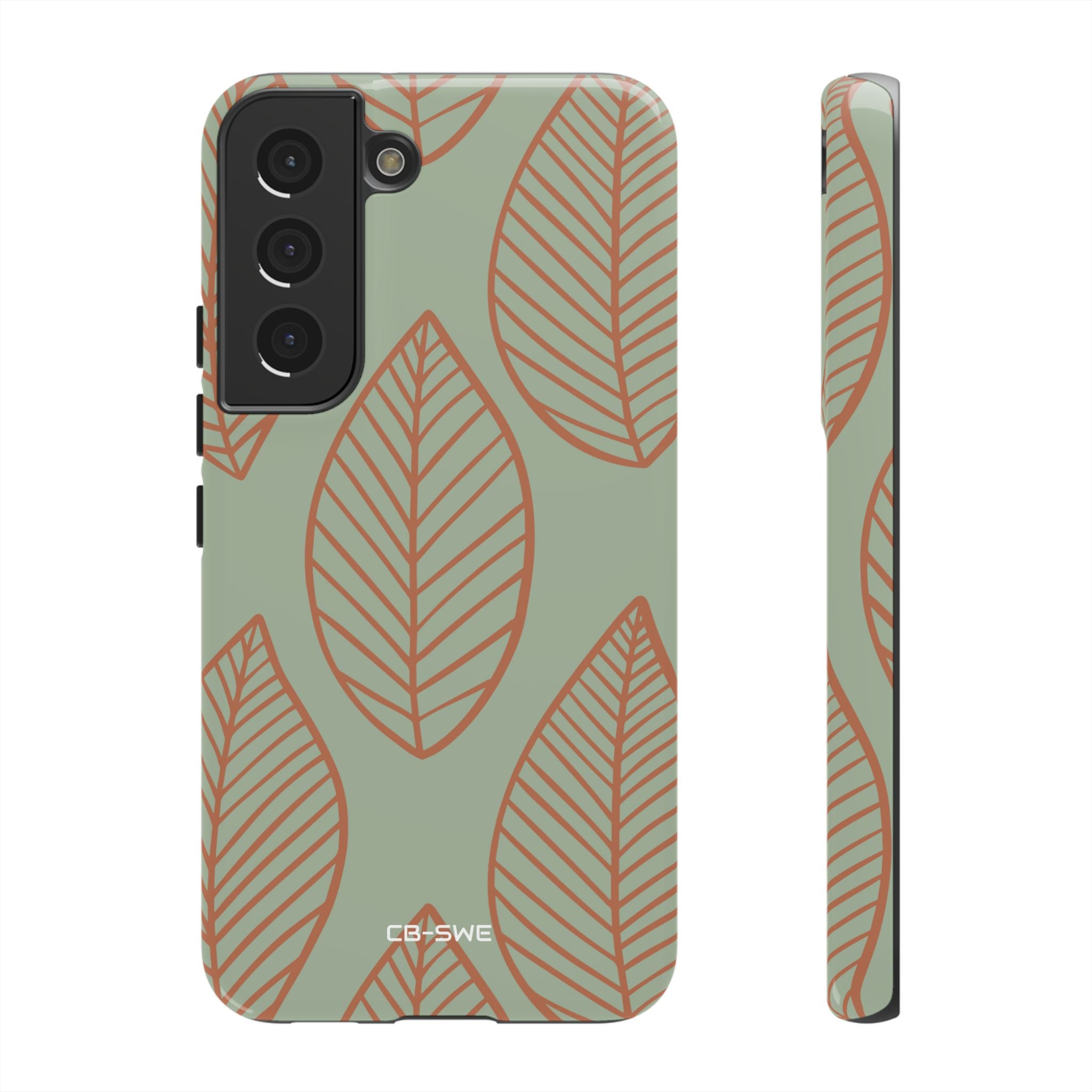 Mint and Orange Leaves - Samsung Case