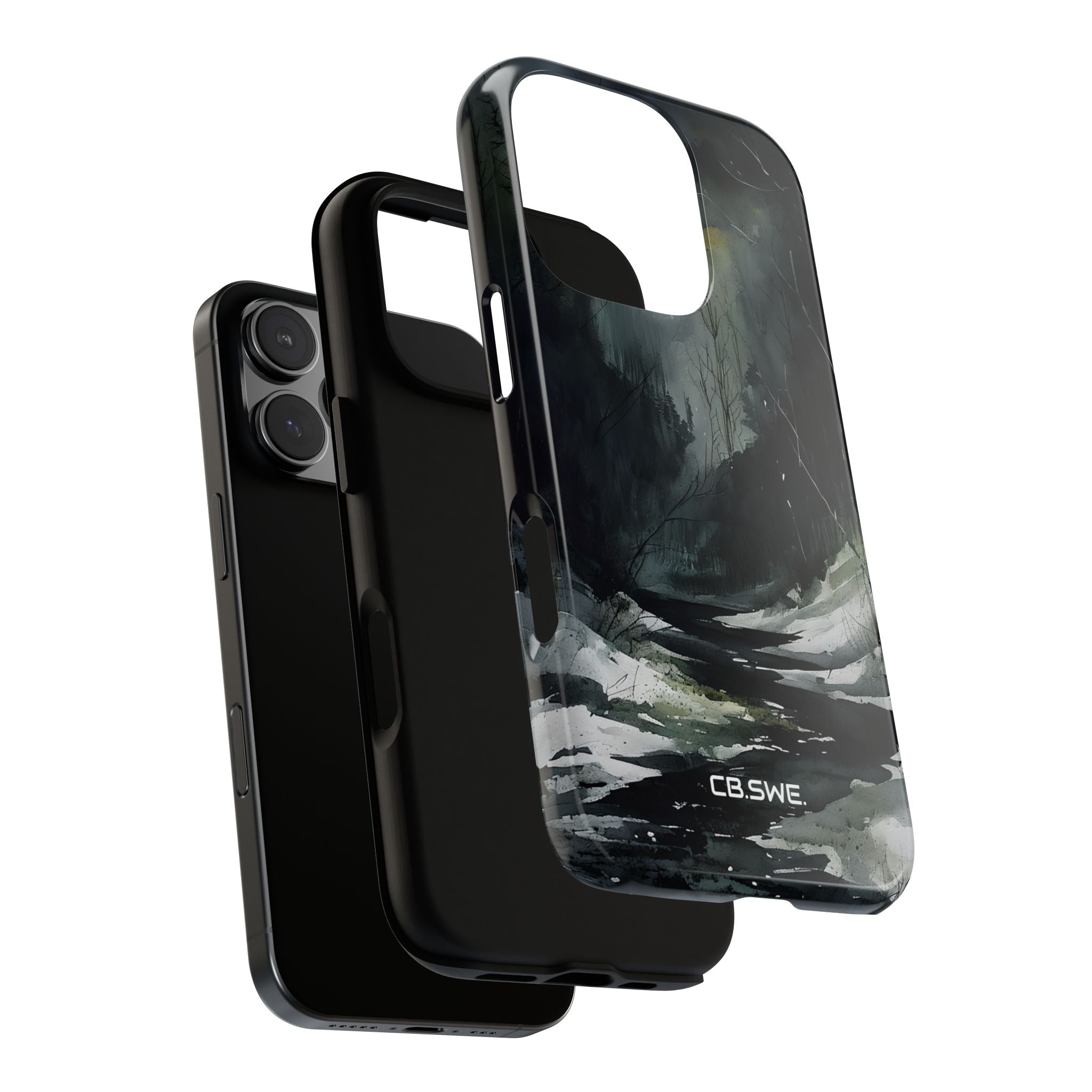 Moody Winter Landscape Watercolor Art Phone Cover iPhone 16 - Tough