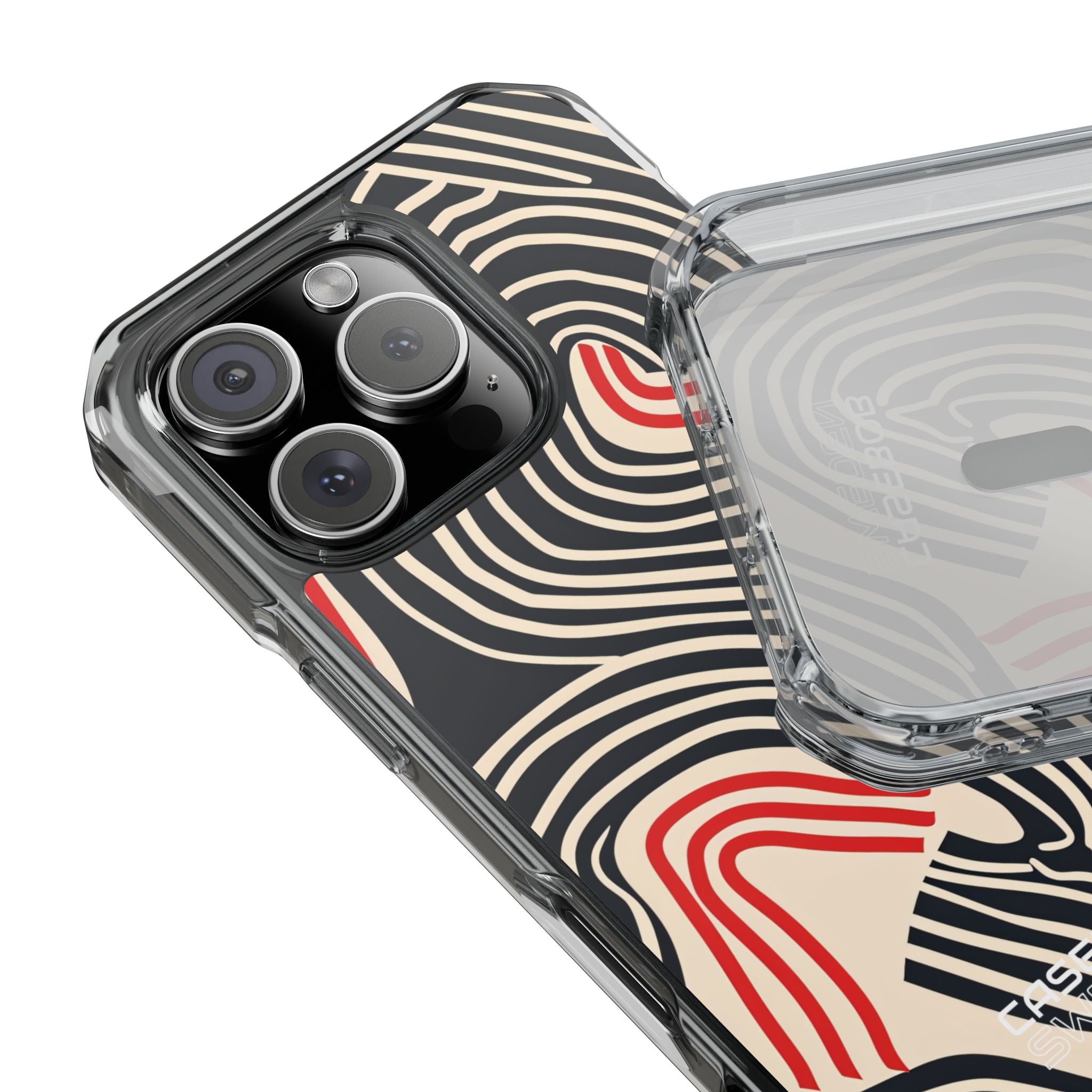 Wavy Red Flow iPhone 16 - Impact Clear+