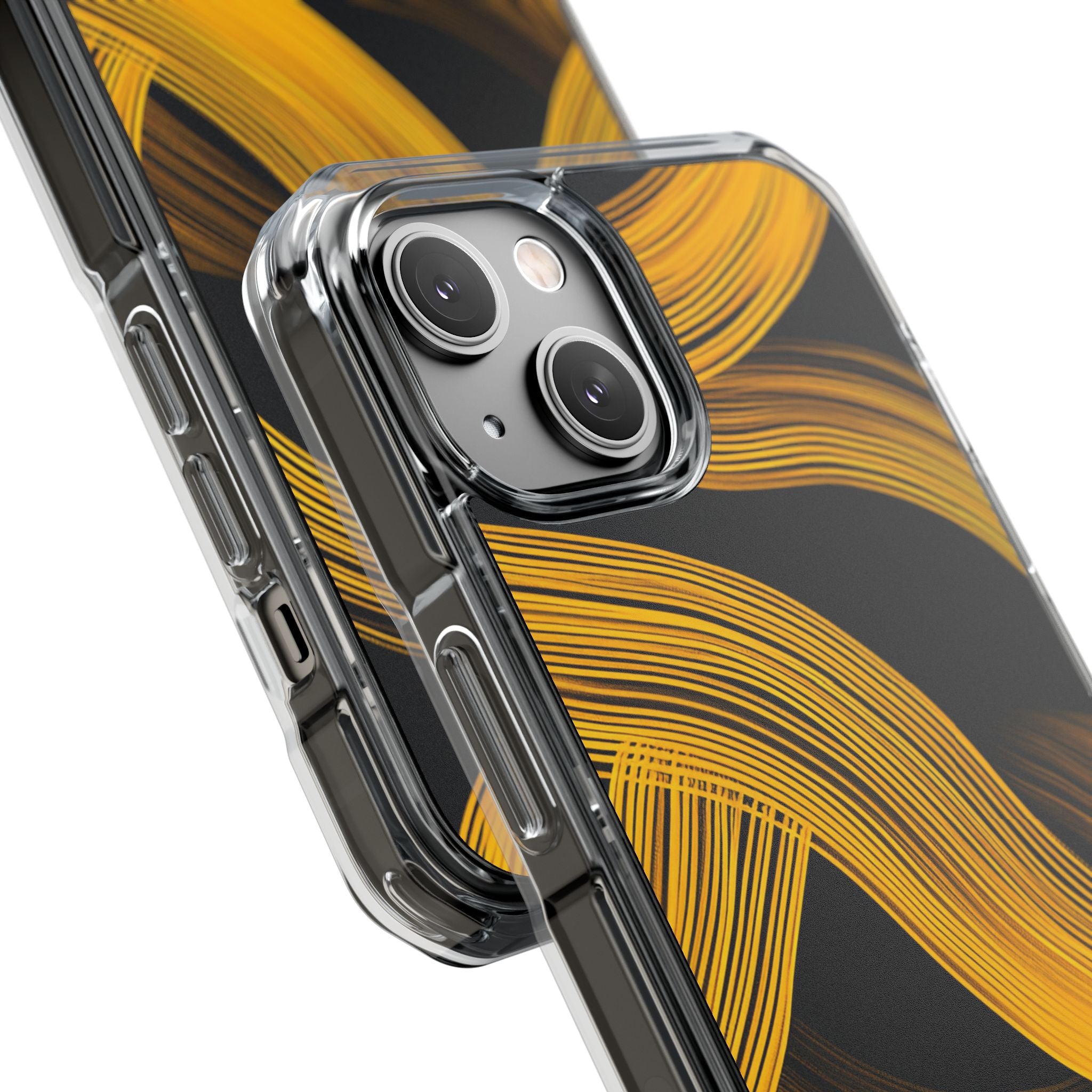 Yellow Flow Lines iPhone 14 - Impact Clear+