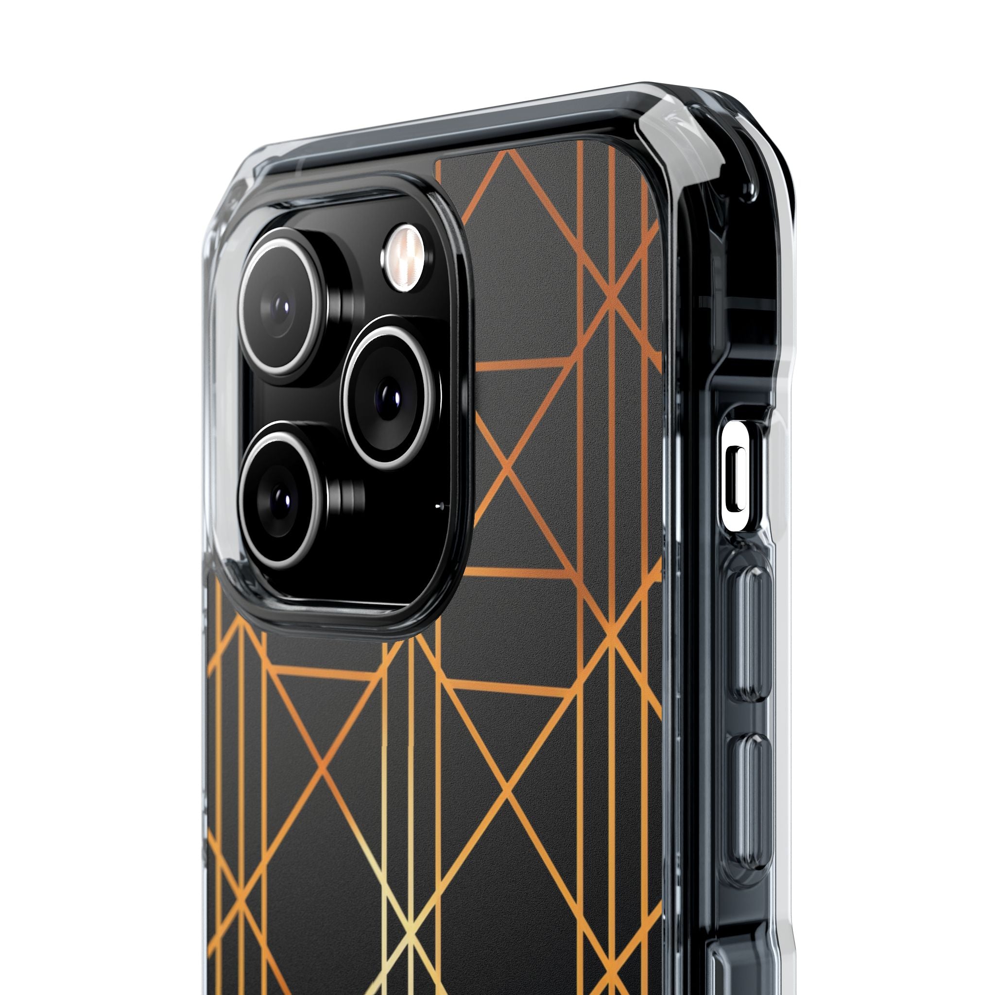 Golden Geometric Elegance iPhone 14 - Impact Clear+