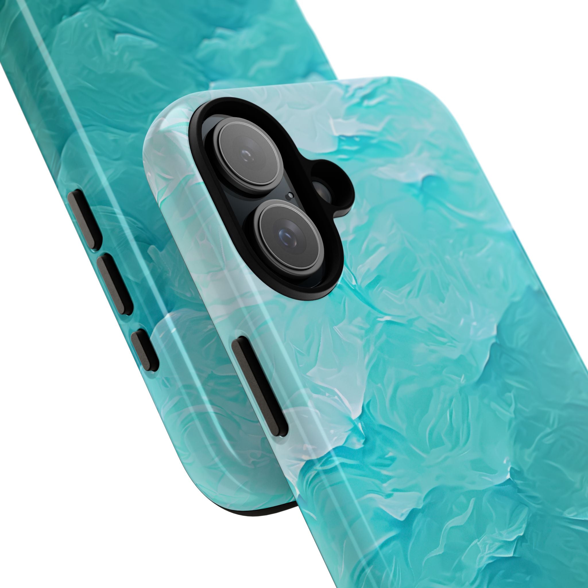 Teal Brushwaves iPhone 16 Plus Case - Tough