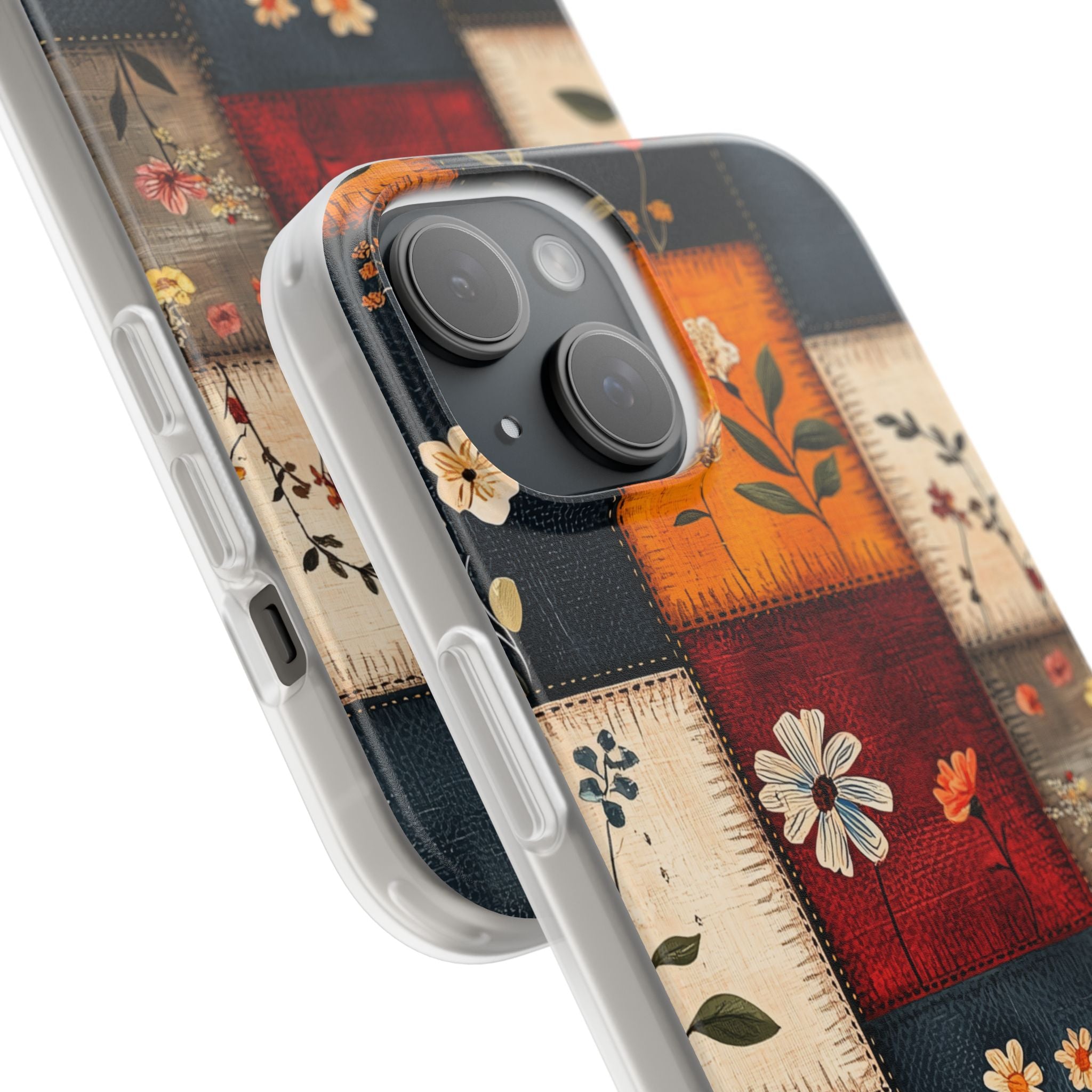 Patchwork Blooms iPhone 15 Case - Soft