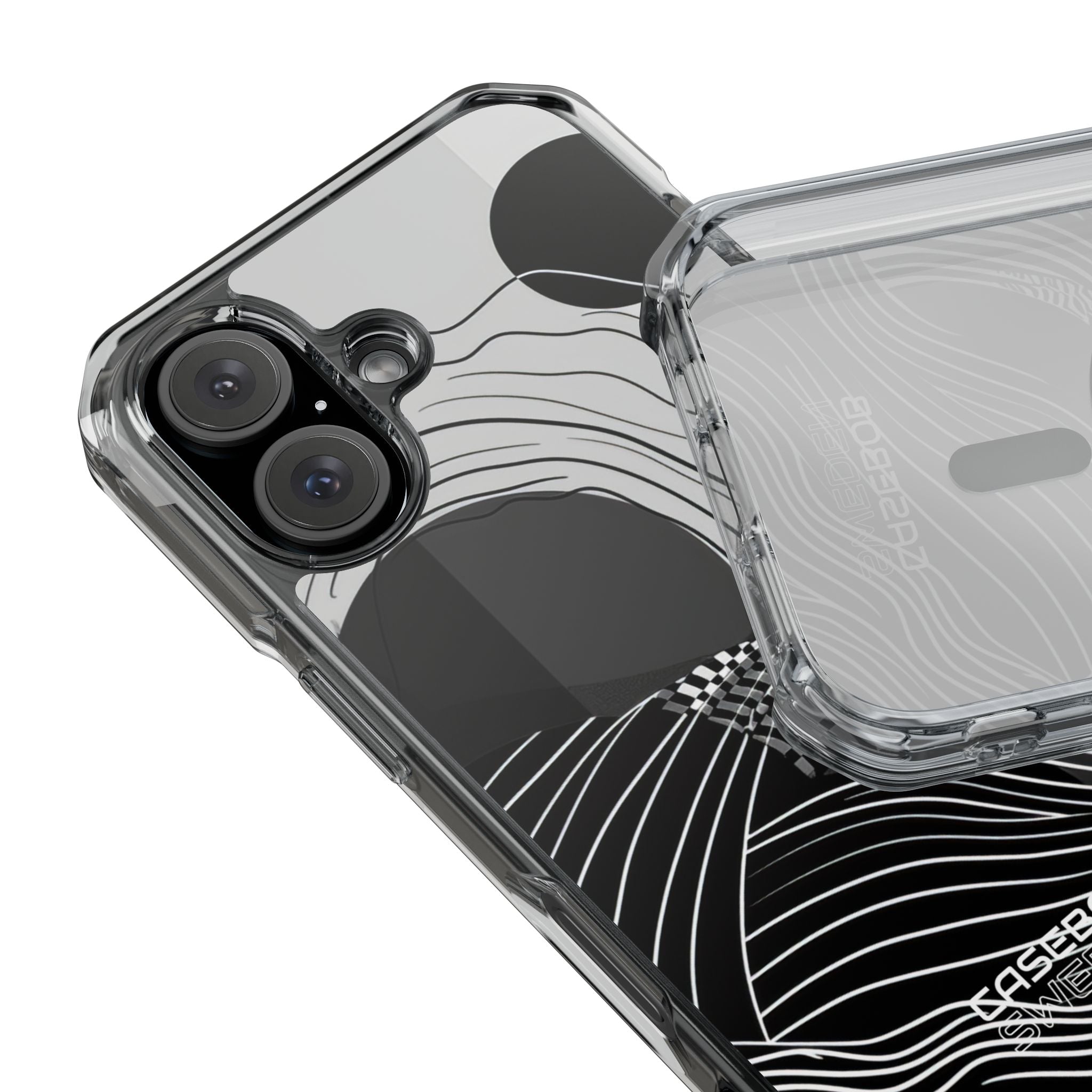 Monochrome Motion Flow iPhone 16 - Impact Clear+