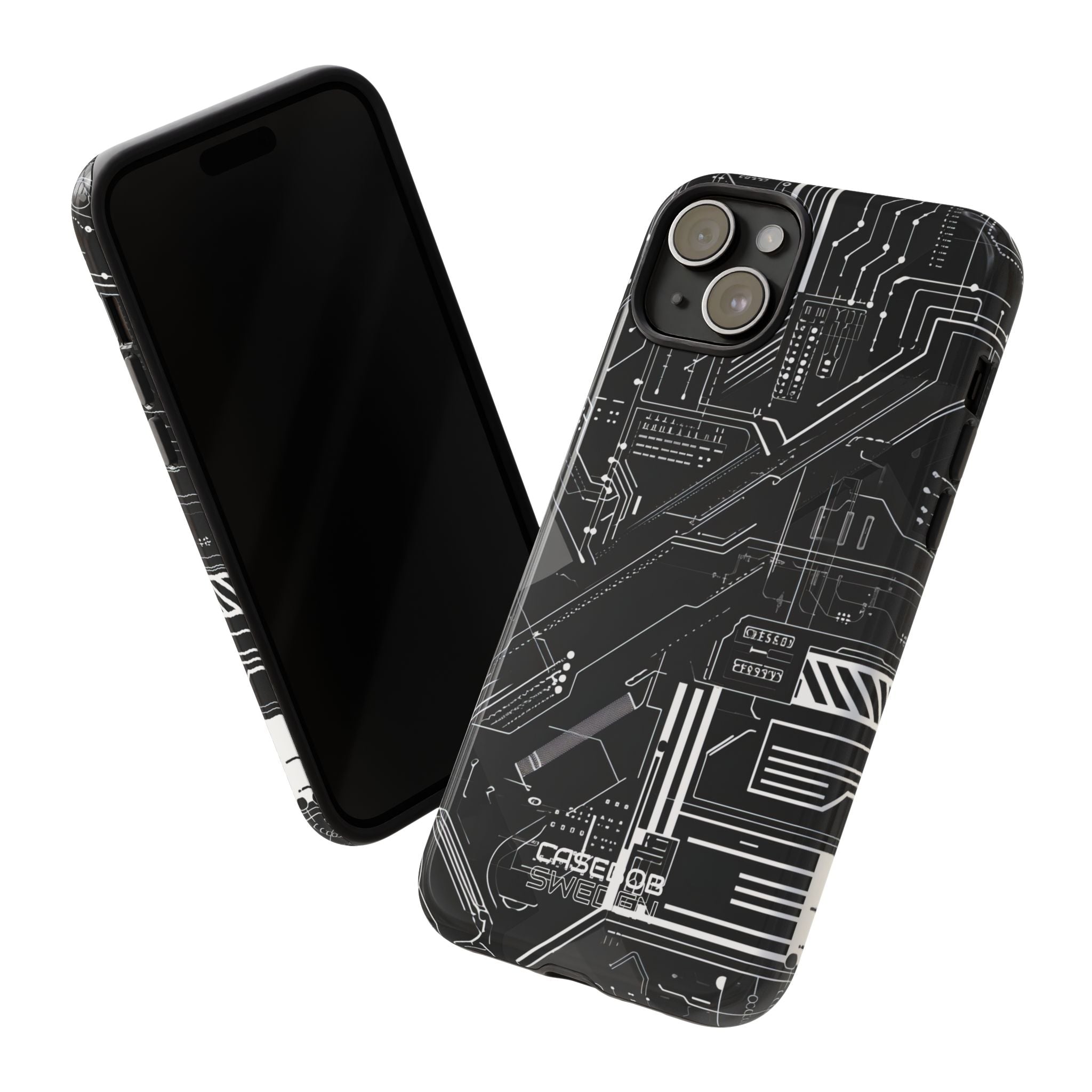 Futuristisch Circuit Raster iPhone 15 - Tough